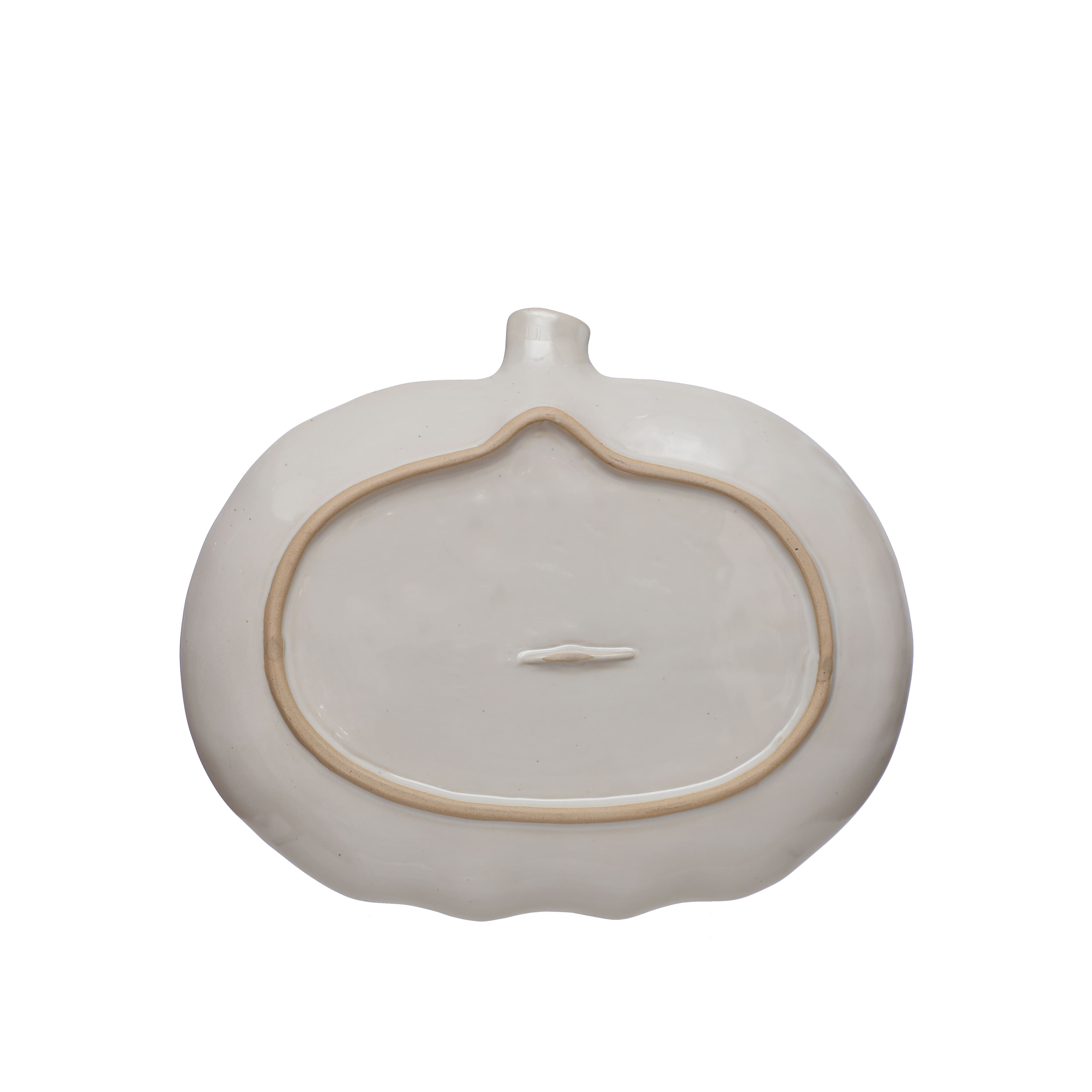 10.75&#x22; White Pumpkin Ceramic Serving Plate by Ashland&#xAE;