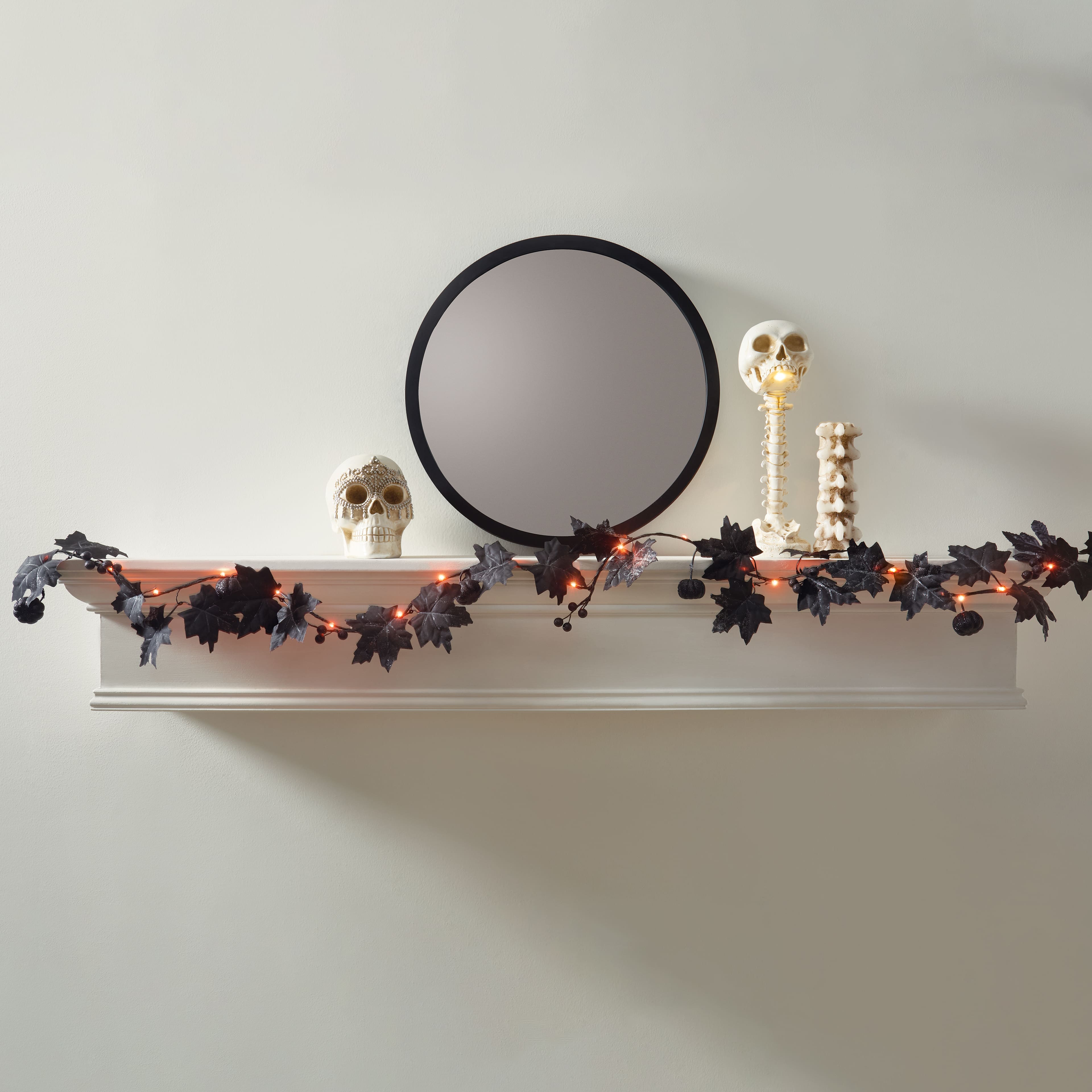 5ft. Black Berry & Leaf Lighted Garland String Lights by Ashland®