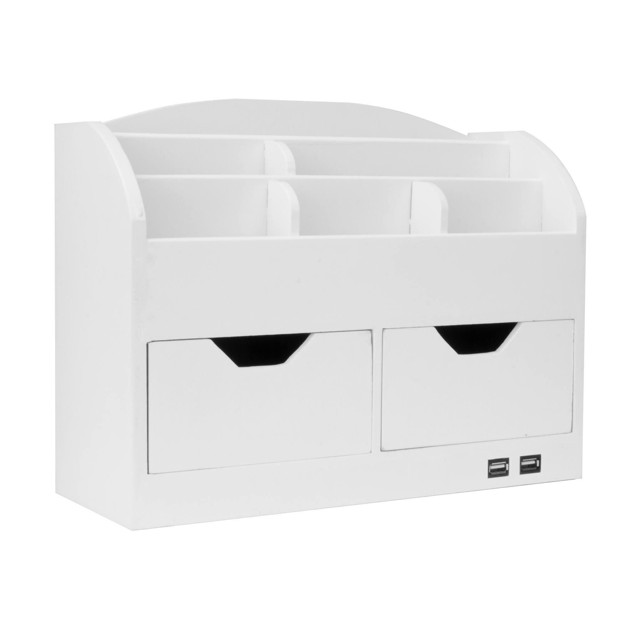American Art D&#xE9;cor&#x2122; White Space Saving Desk Organizer with USB Port