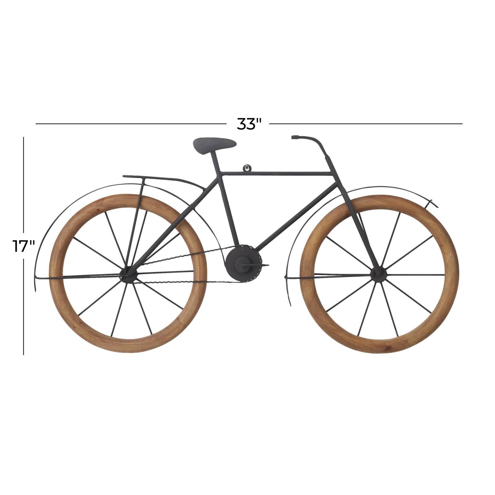 Brown Metal Traditional Bicycle Wall Décor