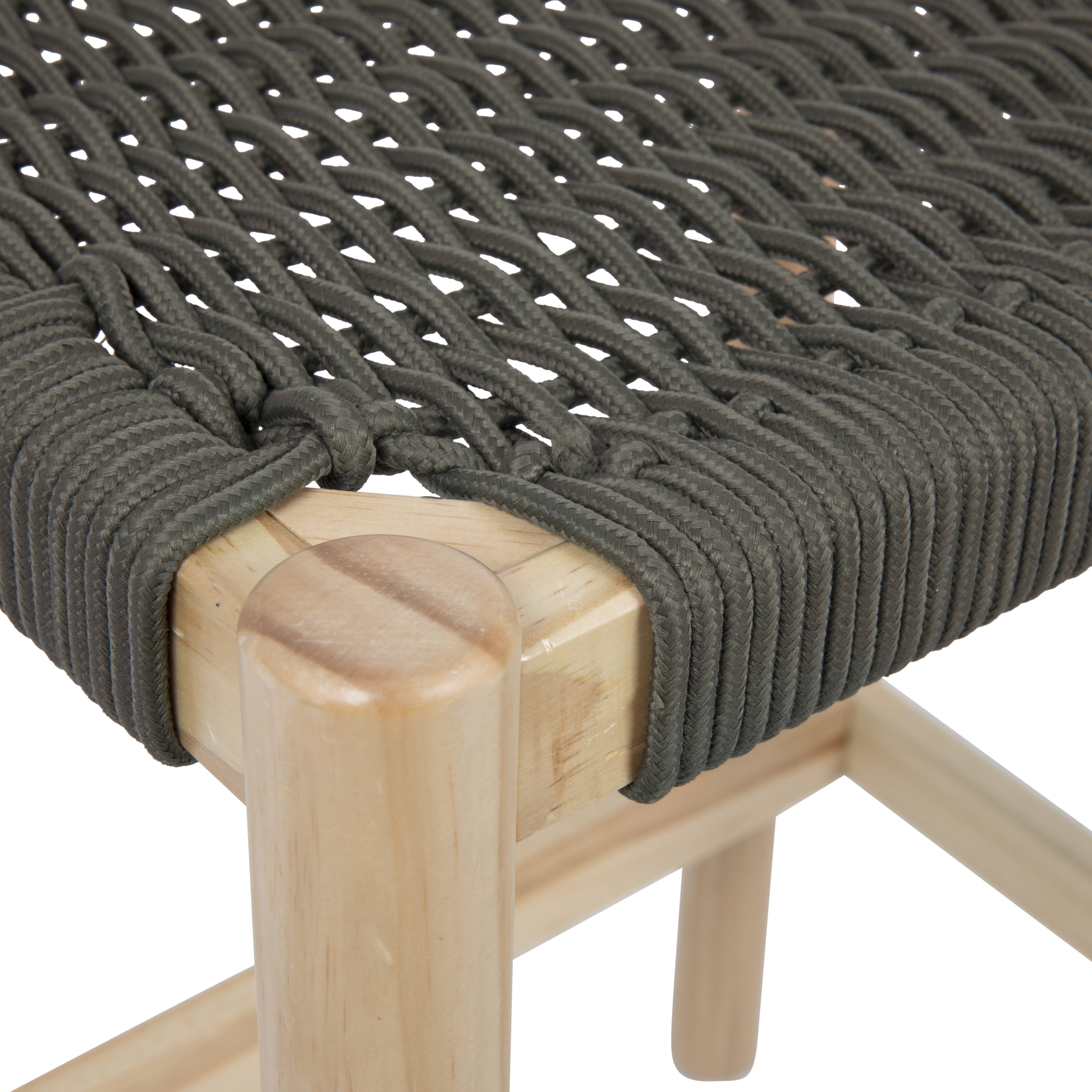 Hello Honey® Fernway 25" Solid Wood and Woven Rope Counter Height Stool