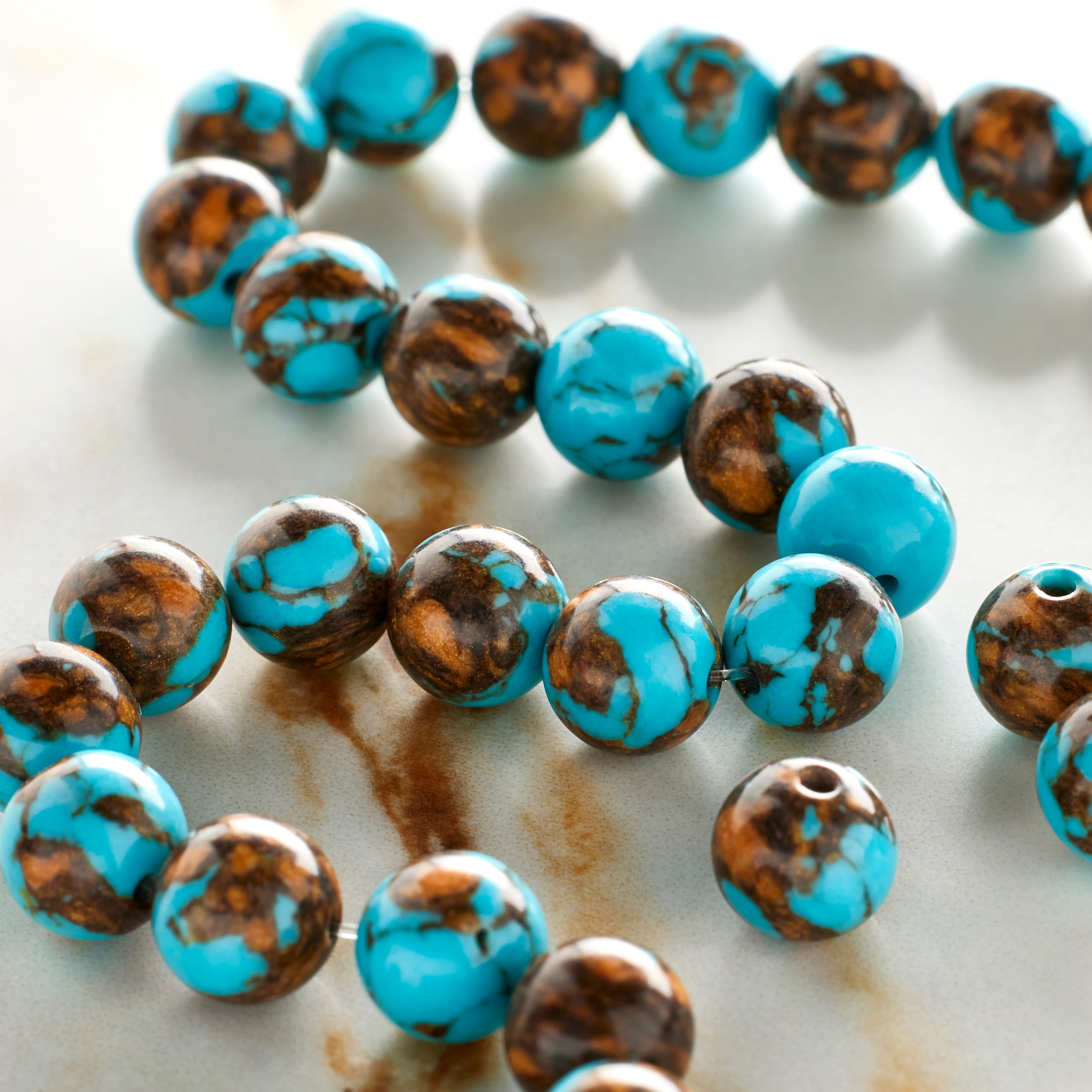 Turquoise Siderolite Round Beads, 8mm by Bead Landing™