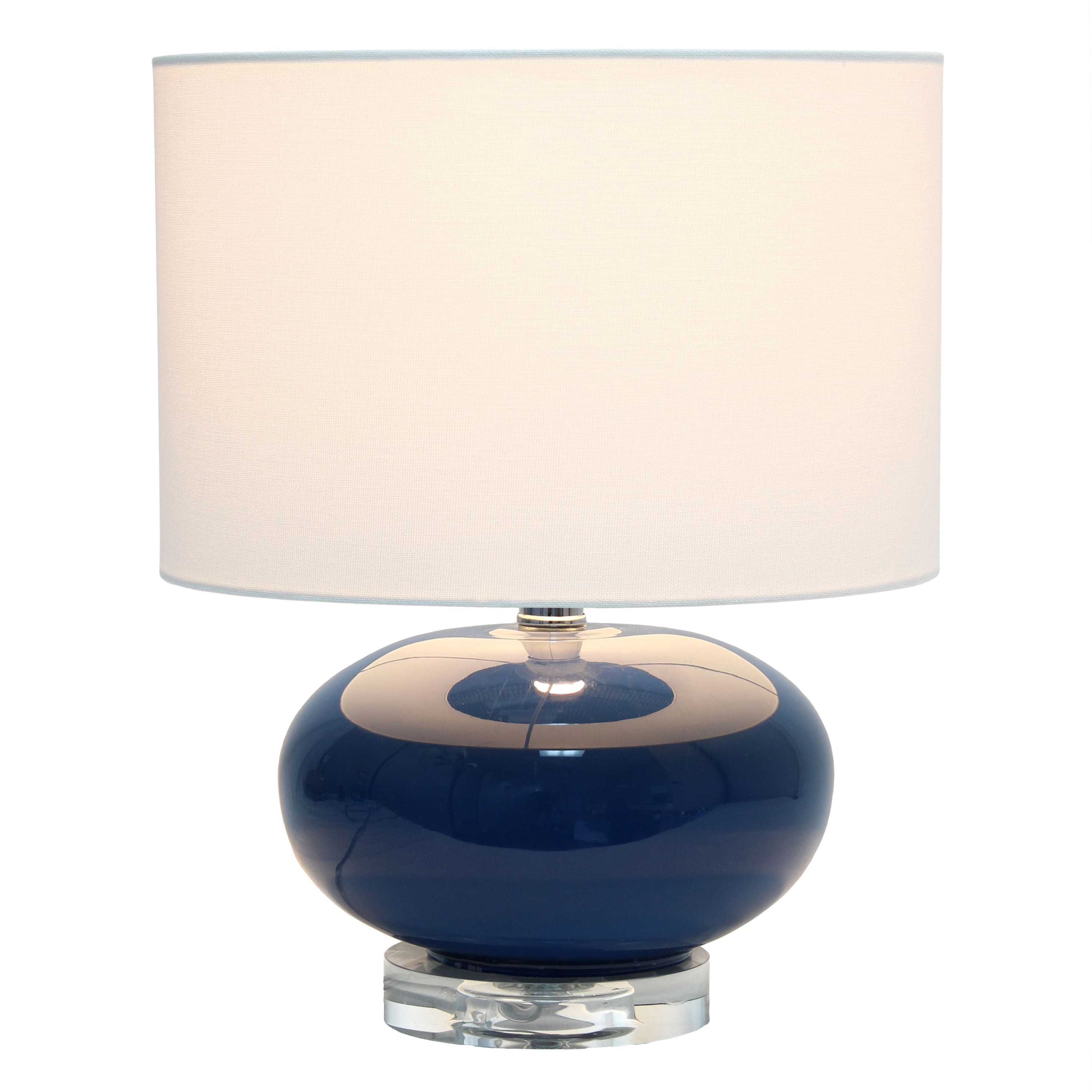 Lalia Home 15.25&#x22; Ovaloid Glass Table Lamp with White Shade