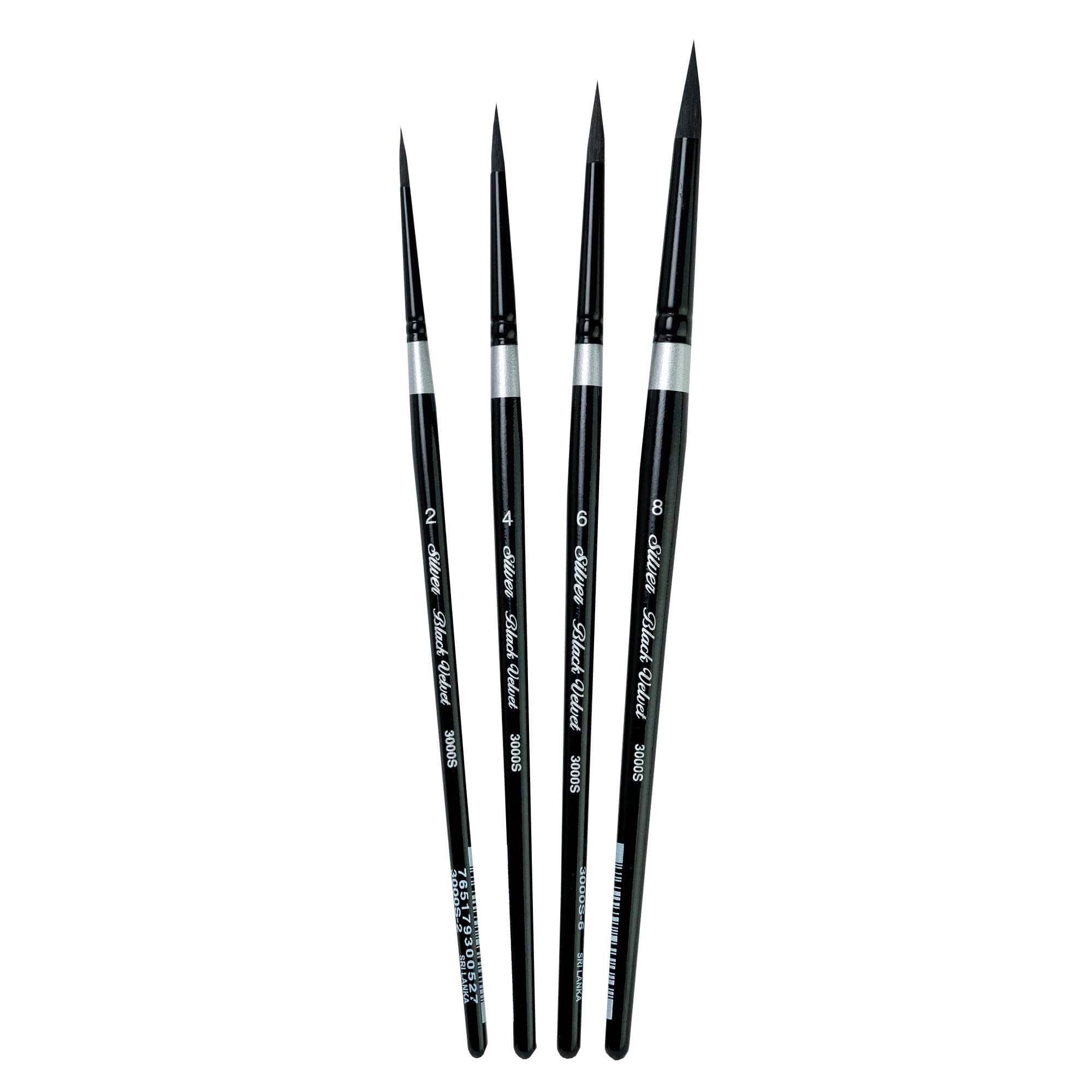 Silver Brush Limited Black Velvet® Medium Round Brushes Set