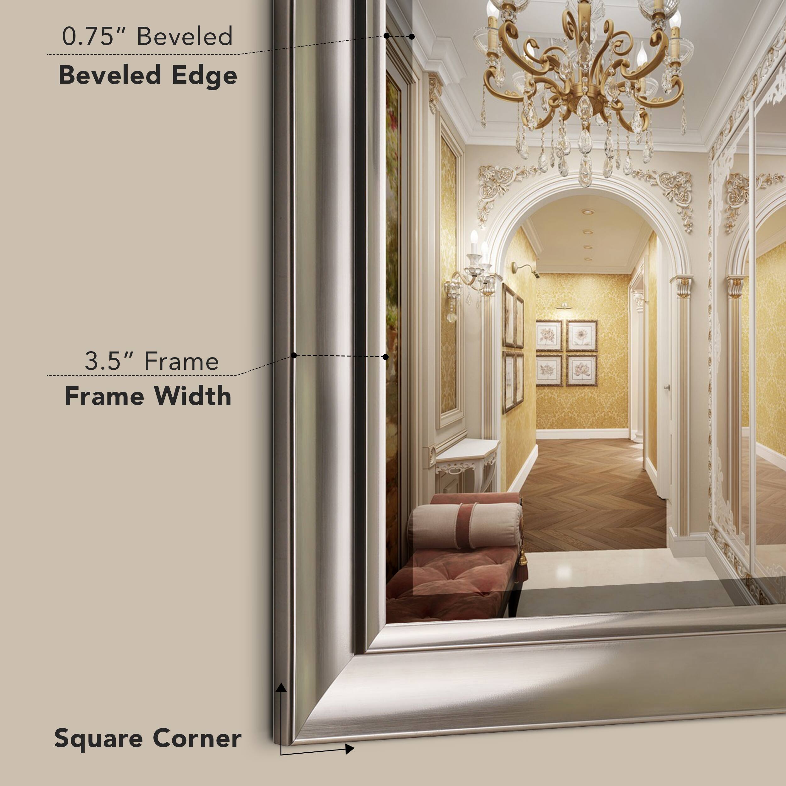 Head West Brushed Nickel Framed Wall Mirror - 35&#x22; x 29&#x22;