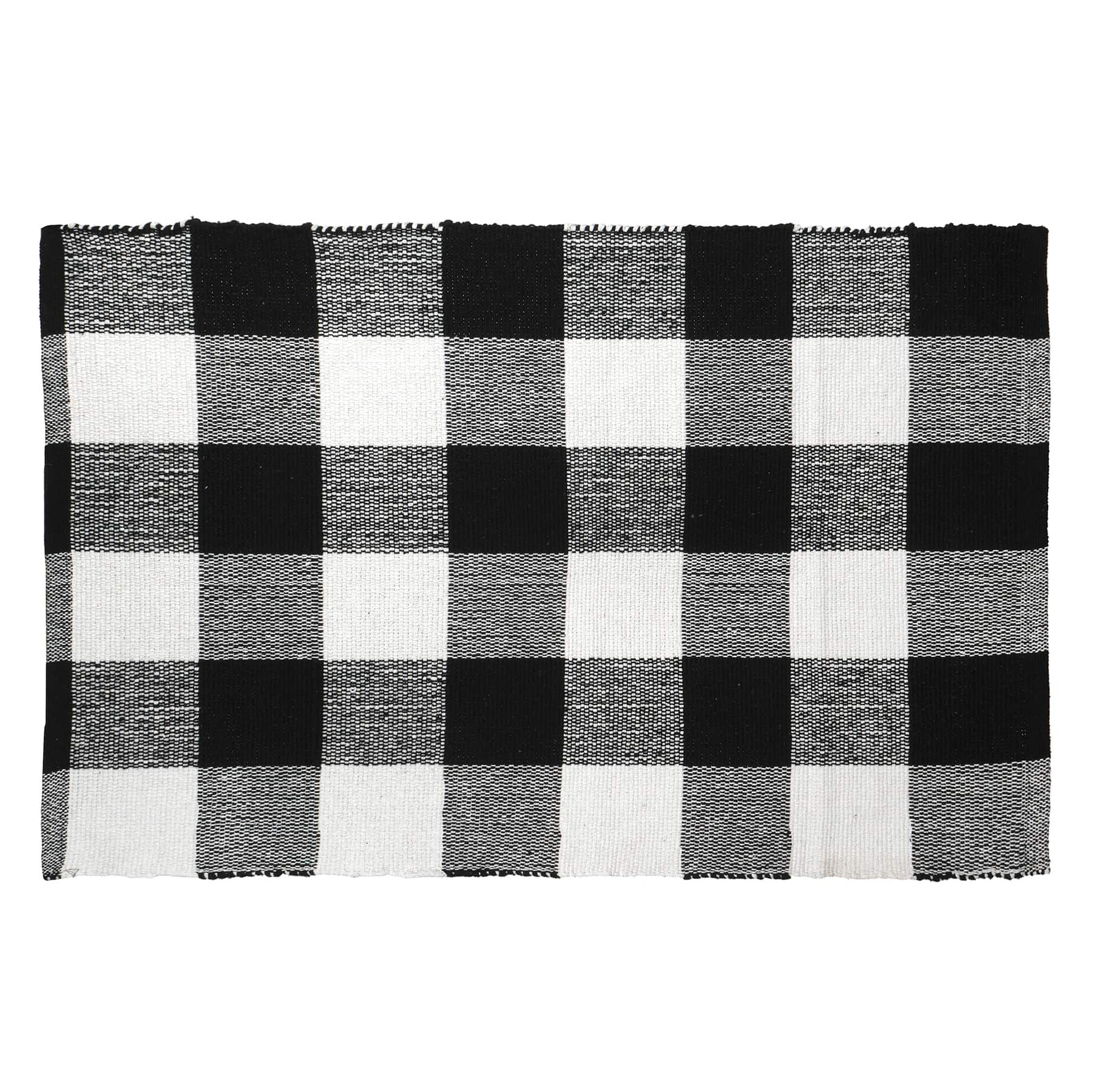 Black &#x26; White Buffalo Check Doormat by Ashland&#xAE;