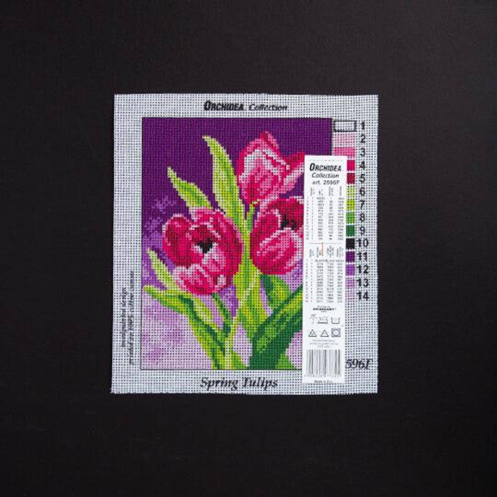 Orchidea Needlepoint Canvas For Halfstitch Without Yarn Tulip - Printed Tapestry Canvas