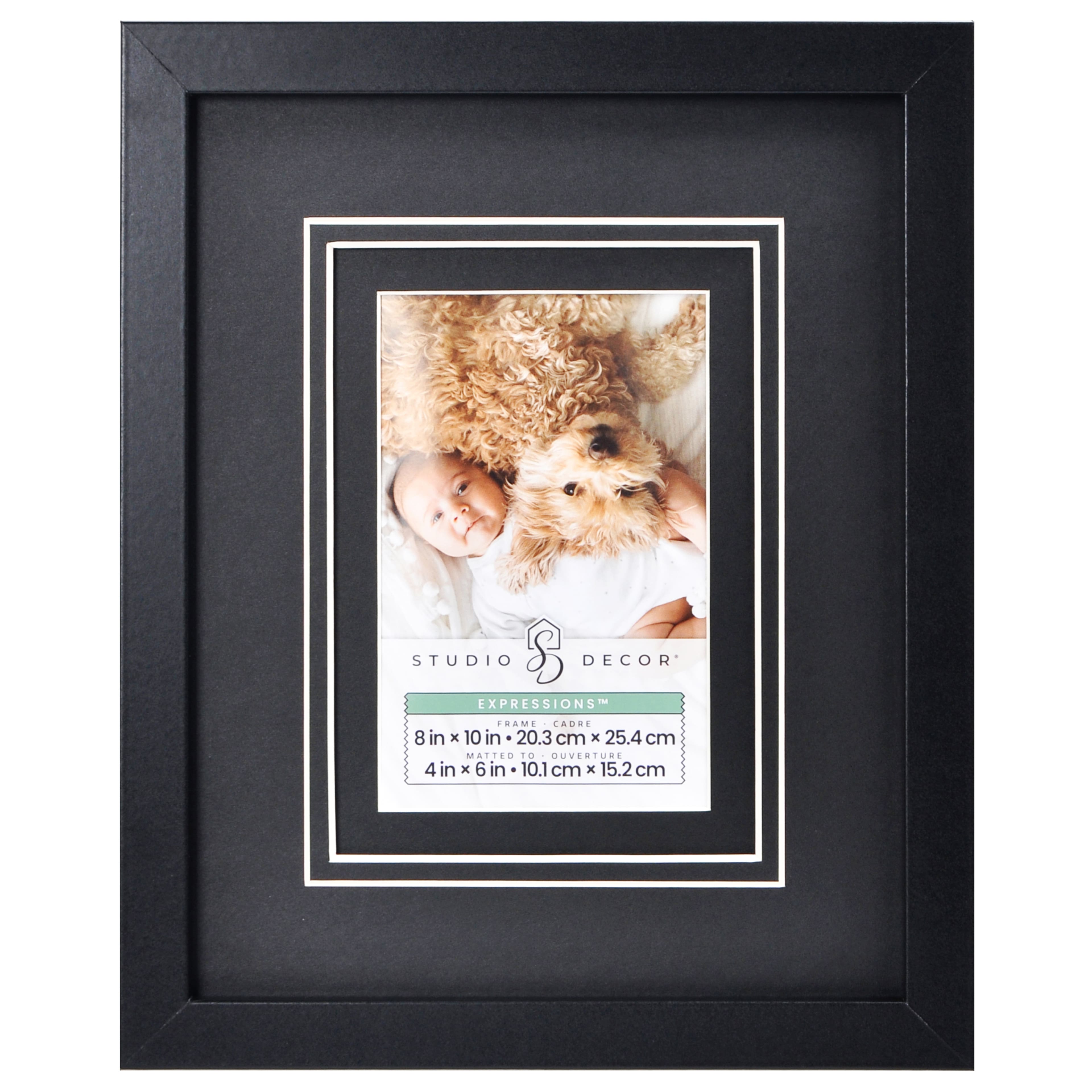 Expressions&#x2122; 4&#x22; x 6&#x22; Black Frame with Double Mat by Studio D&#xE9;cor&#xAE;