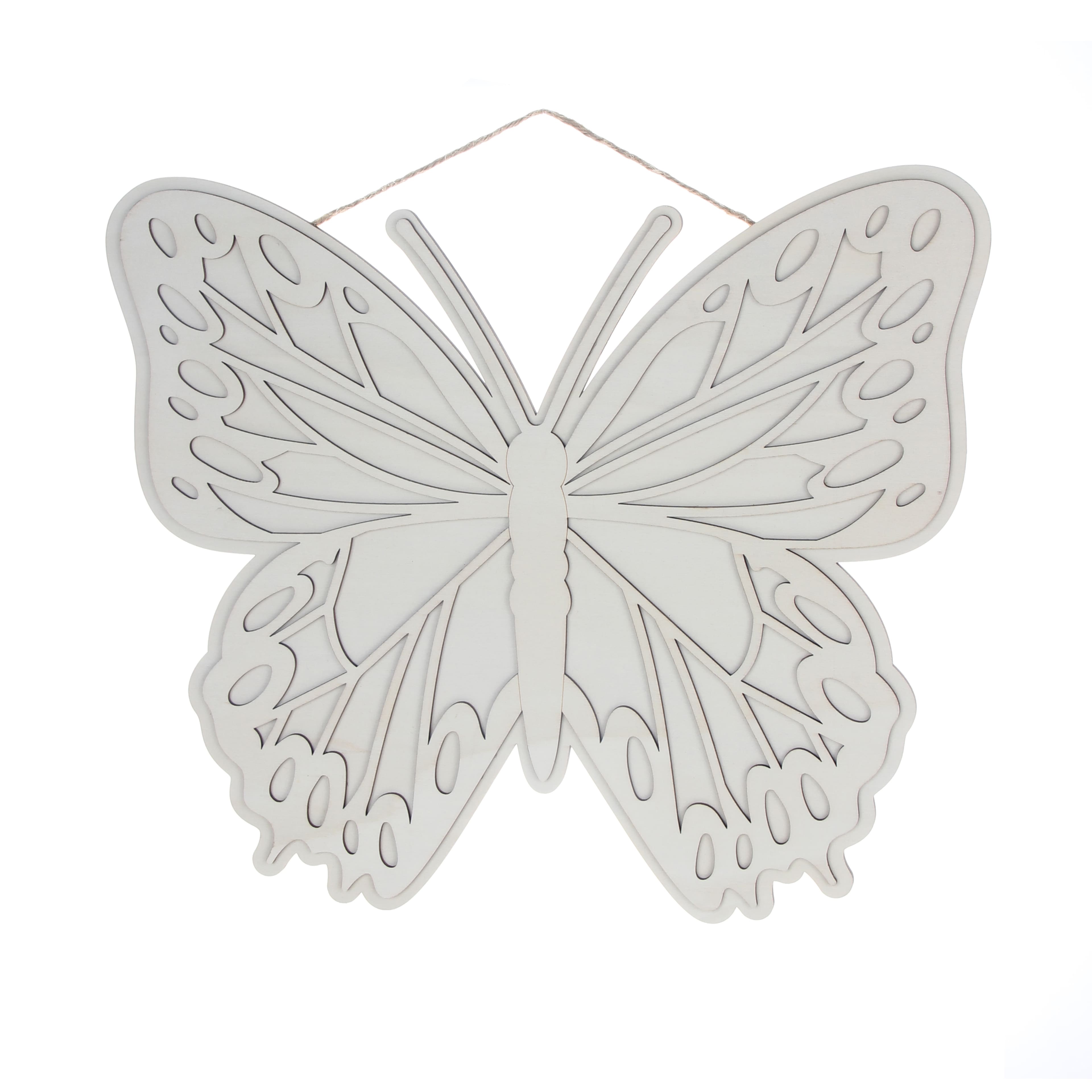 15&#x22; Butterfly Plaque DIY Plywood D&#xE9;cor by Make Market&#xAE;