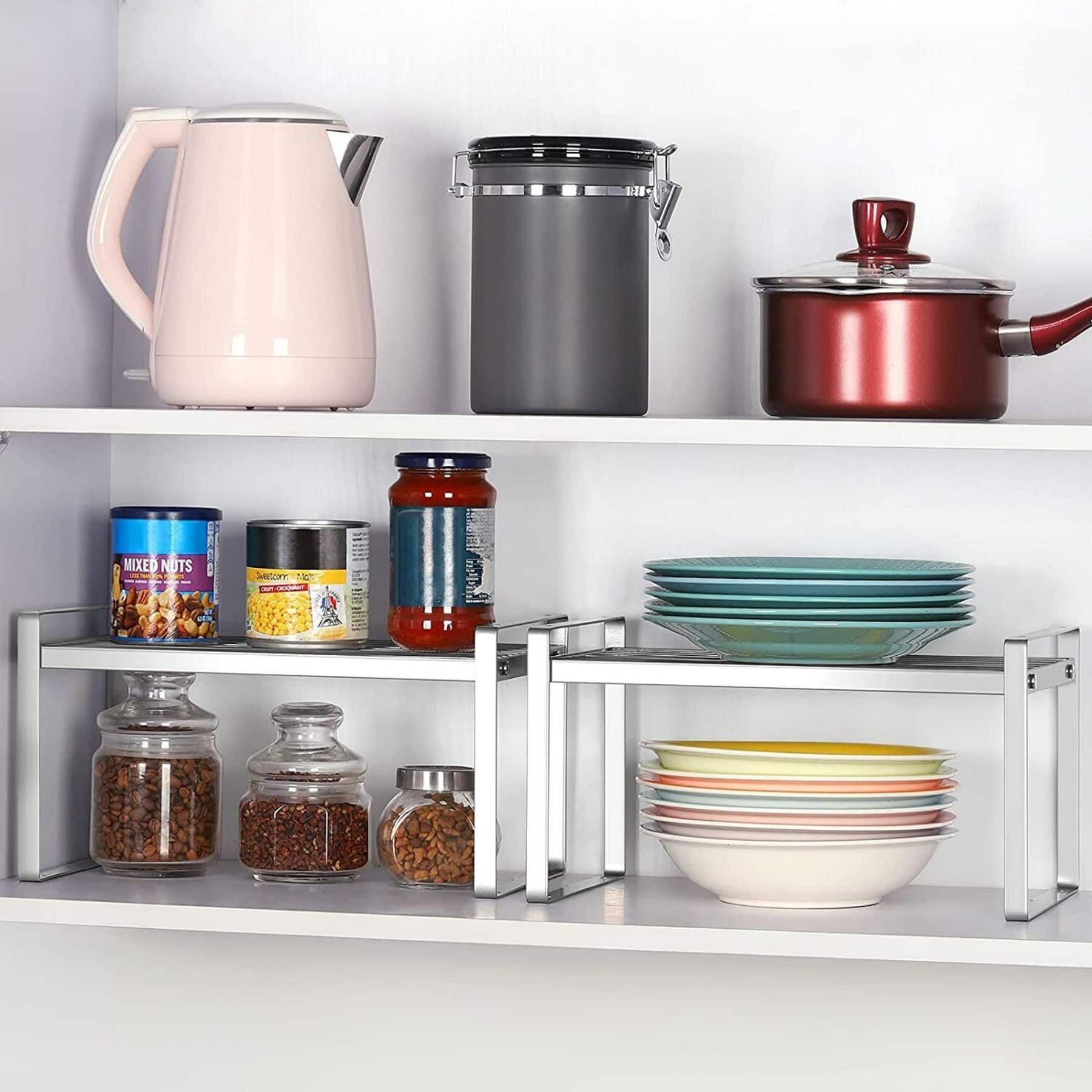 NEX™ Silver Kitchen Cabinet Shelf Organizer, 2ct.