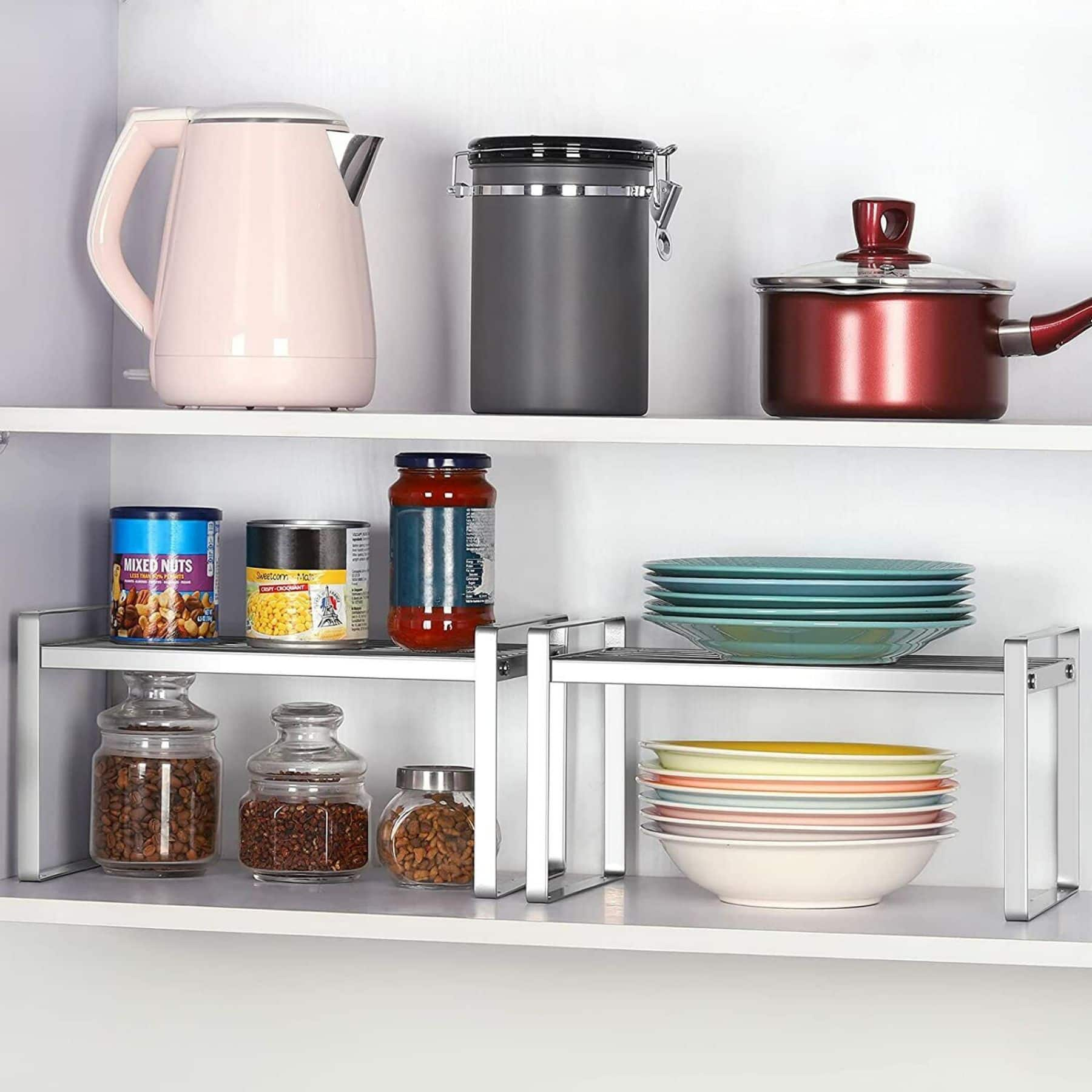 NEX&#x2122; Silver Kitchen Cabinet Shelf Organizer, 2ct.