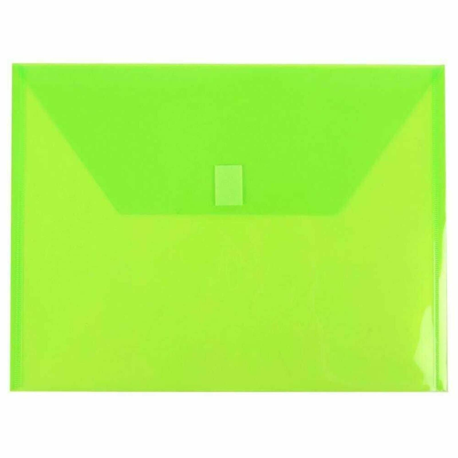 JAM Paper Booklet Plastic Envelopes with Hook &#x26; Loop Closure, 24ct.