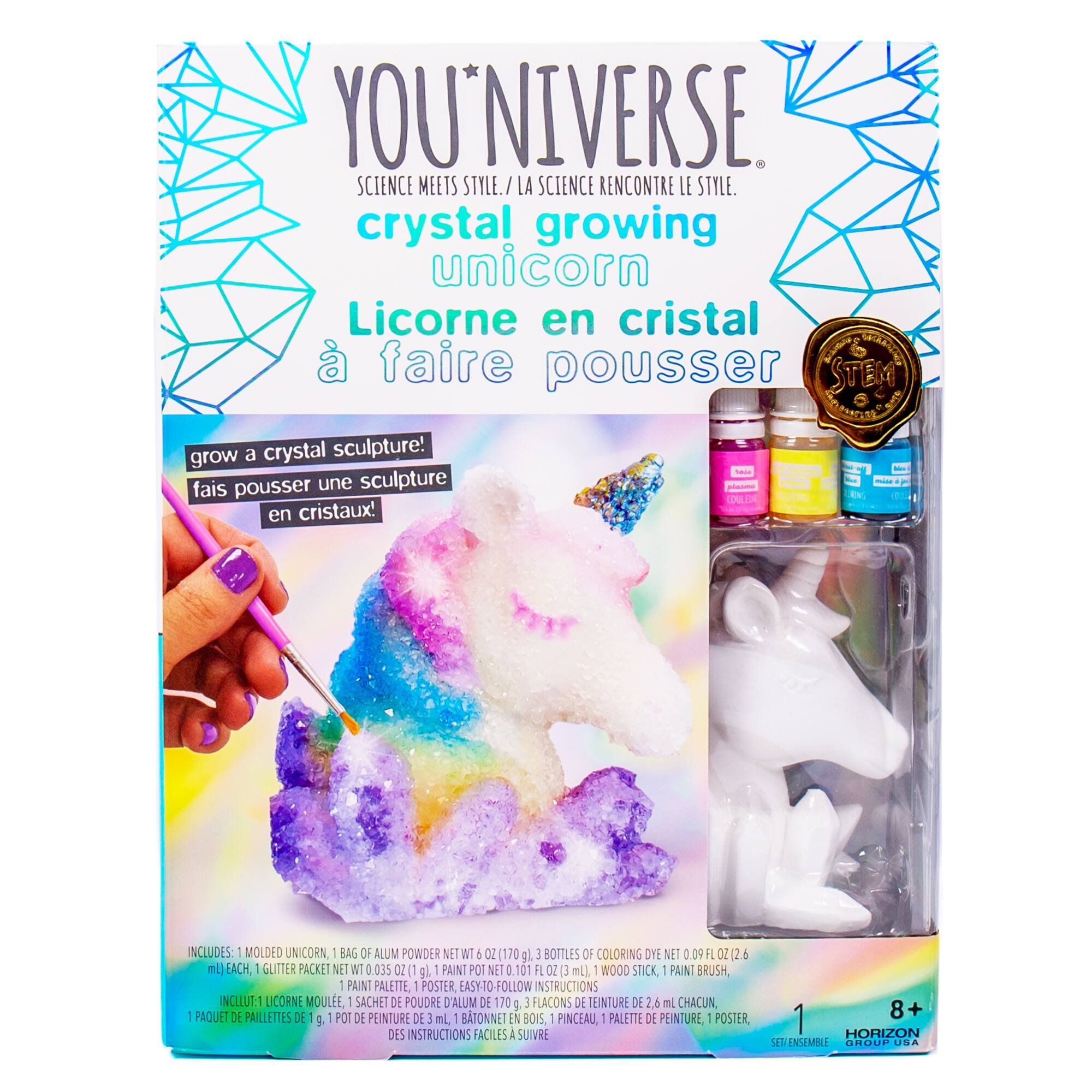 Youniverse crystal growing unicorn