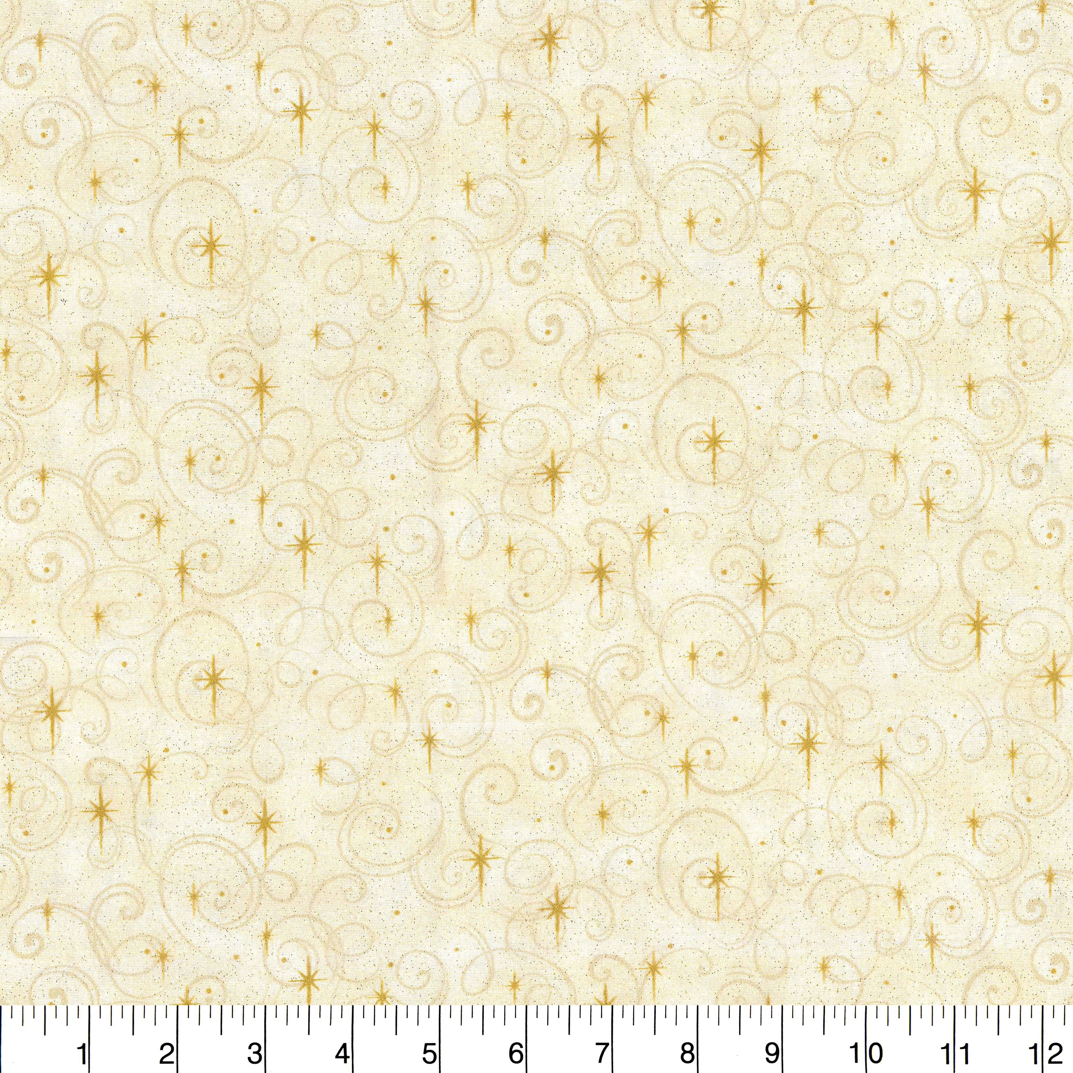 Fabric Traditions Gold Stars Cotton Fabric