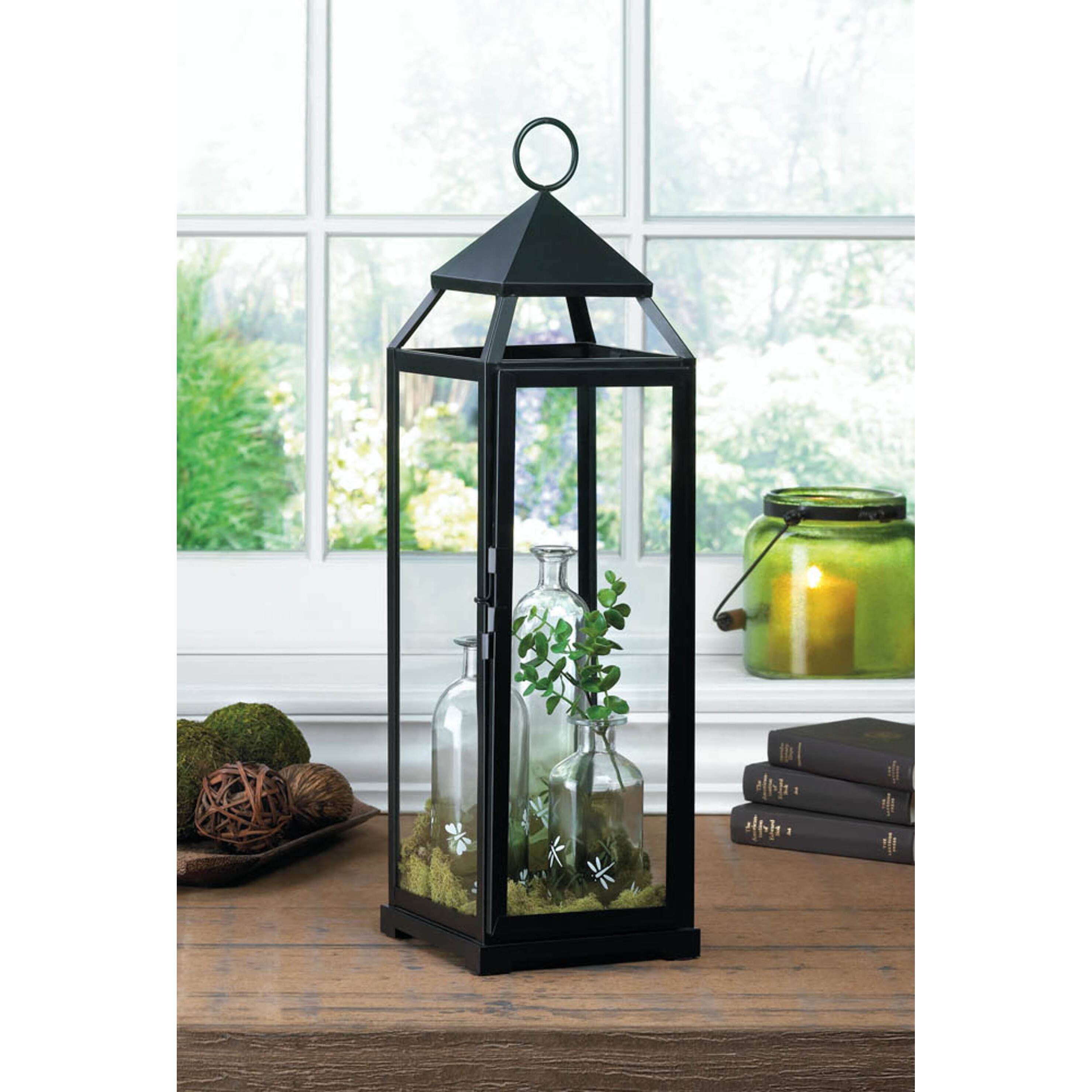 25&#x27;&#x27; Black Contemporary Lantern