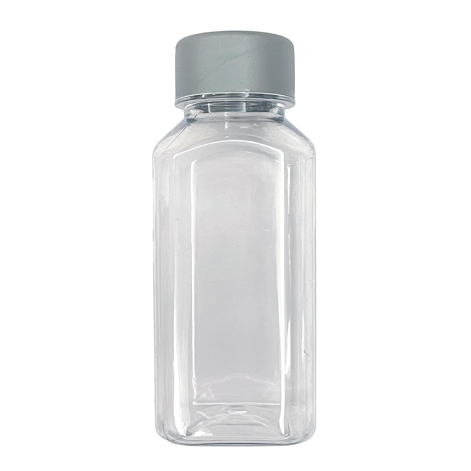 3 oz Square Clear Plastic Nostalgic Mason Jar - with Clamp Lid - 2 1/2 x 2 x 3 - 100 Count Box