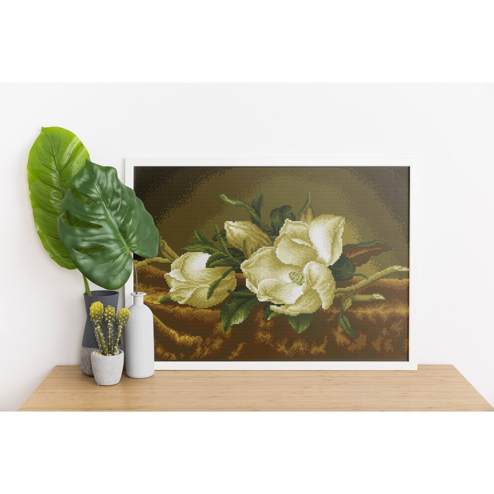 Diamond Dotz&#xAE; Intermediate Magnolias on Gold Velvet Diamond Facet Art Kit