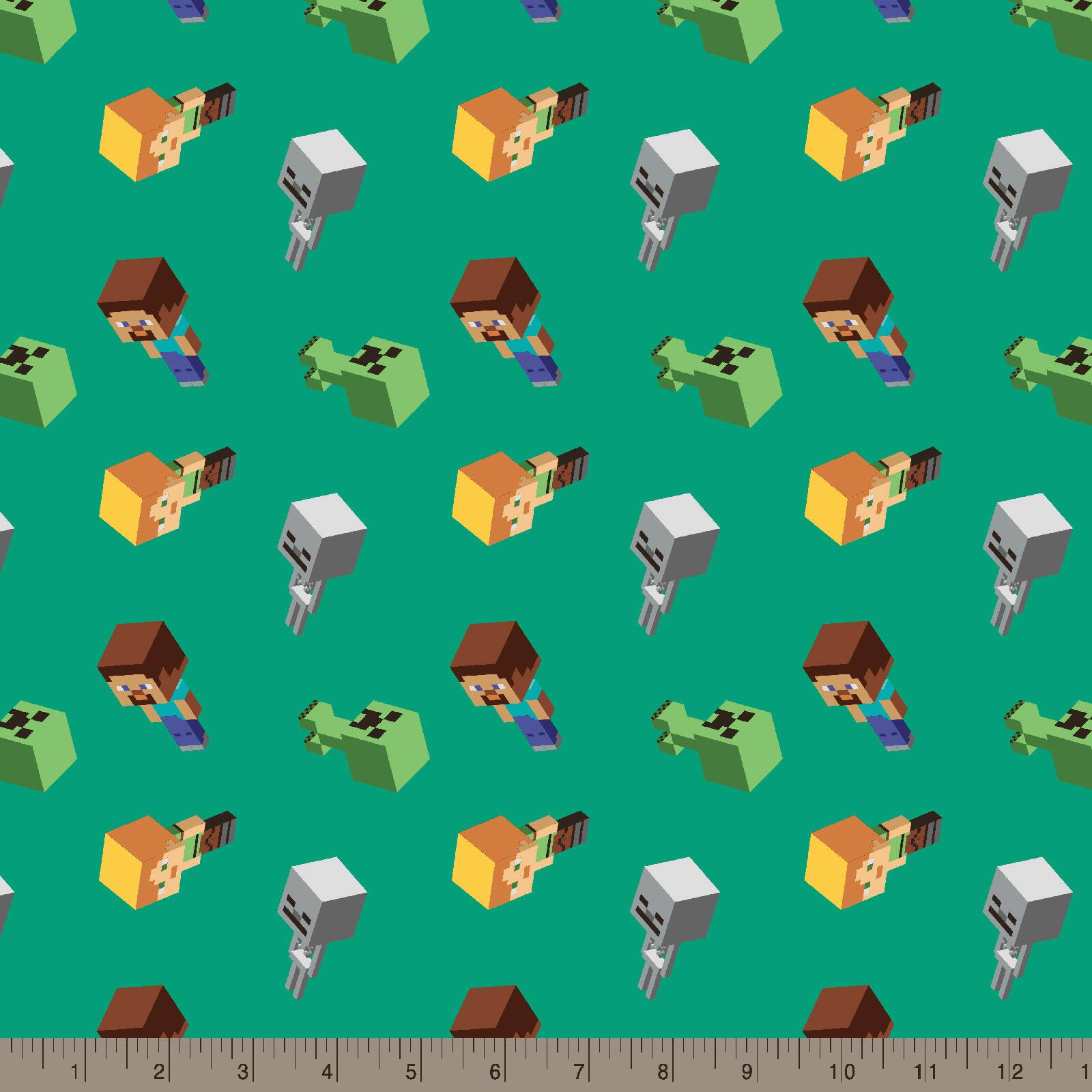 Mojang Minecraft Day Mobs Cotton Fabric