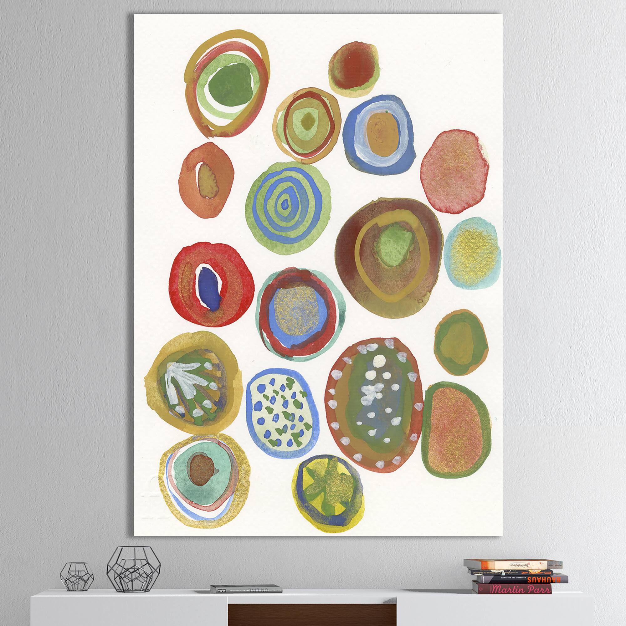 Designart - Circular Composition II - Mid-Century Modern Canvas Artwork