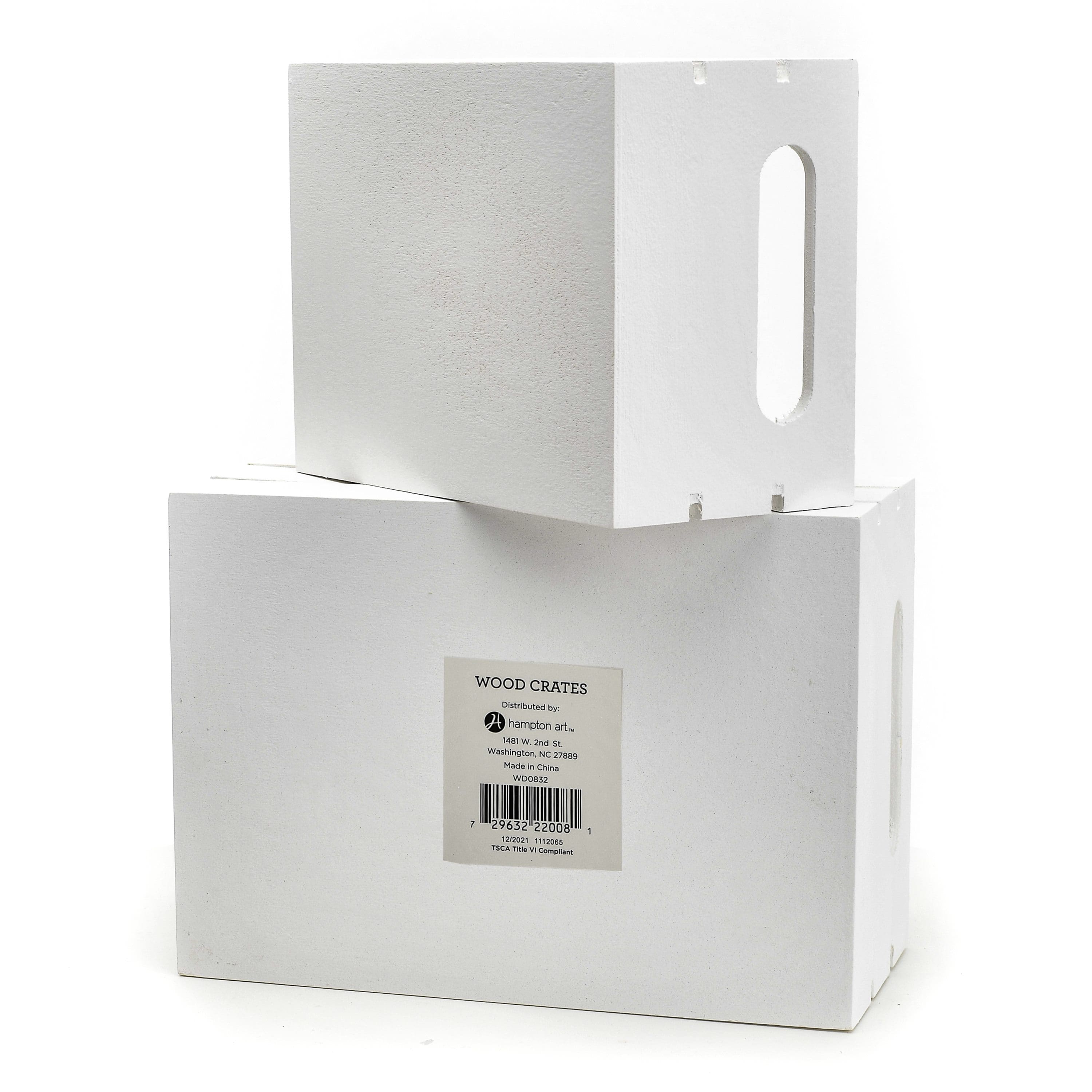 Hampton Art&#x2122; White Nested Crate Set