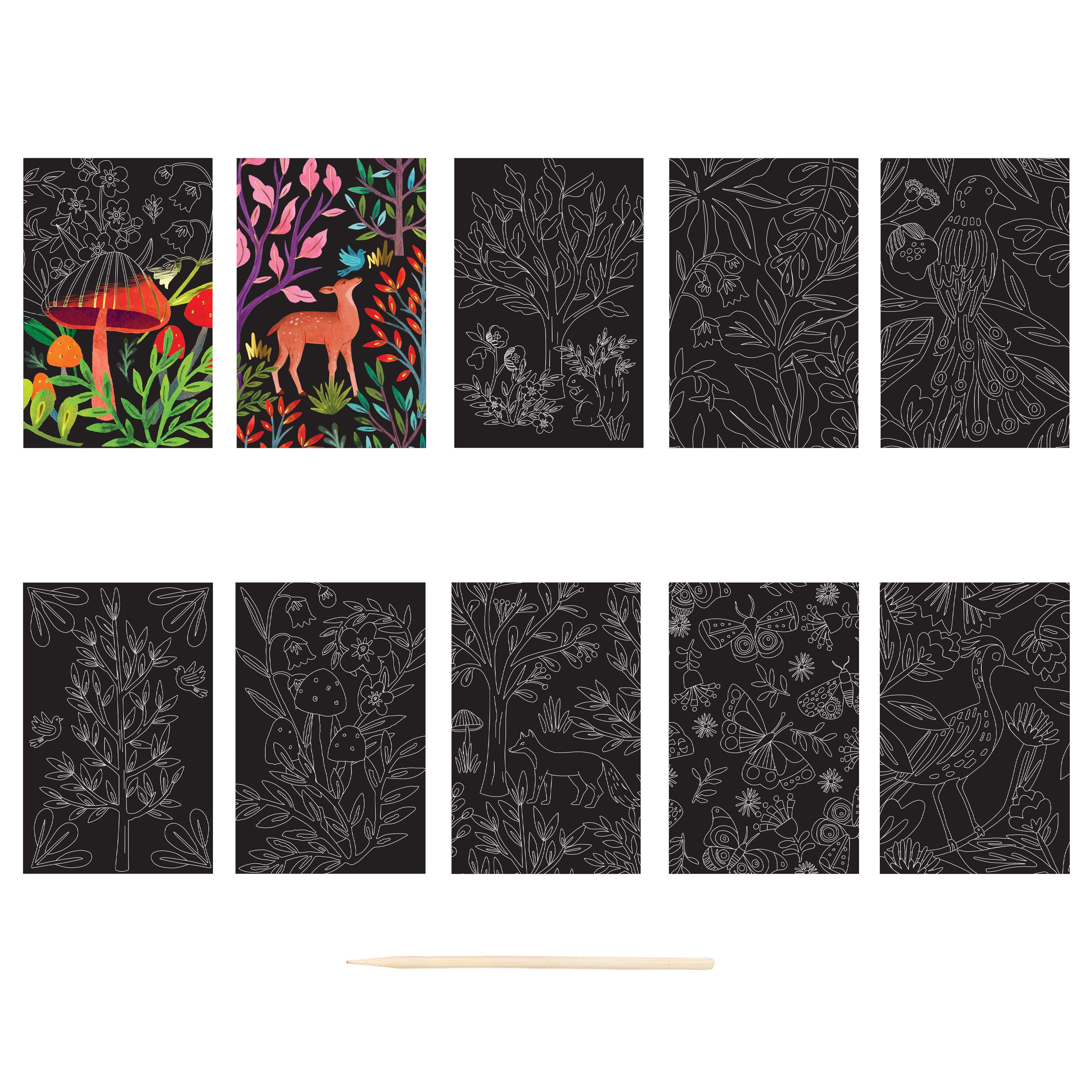Brea Reese™ Mini Woodland Scratch Art Paper Pad