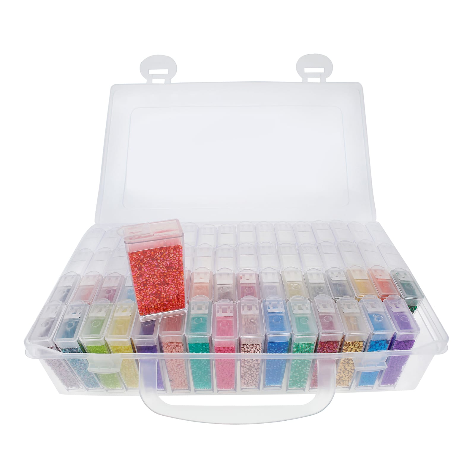 The Beadsmith&#xAE; Plastic Box with Flip Boxes and Labels