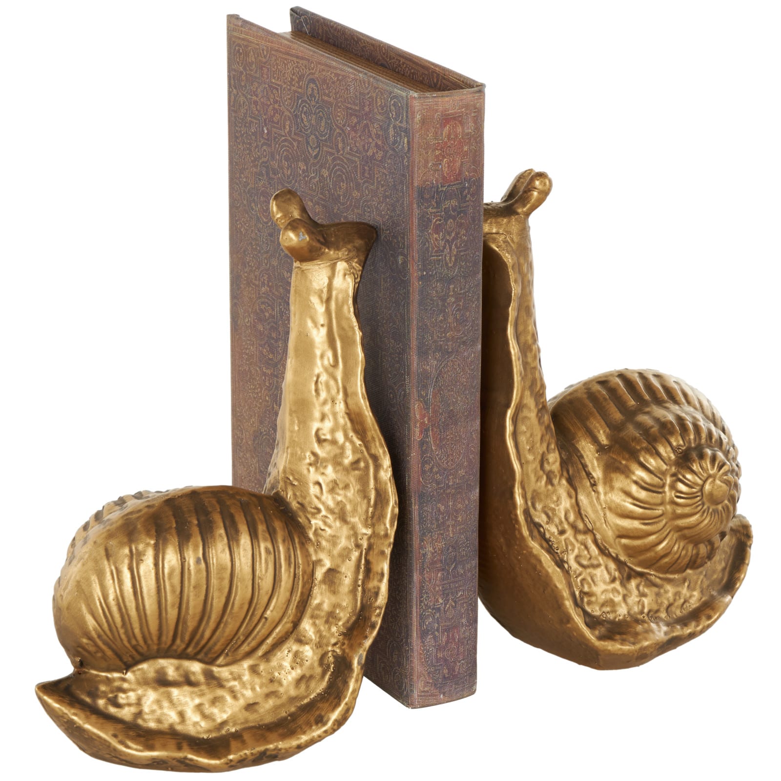 7&#x22; Gold Metal Snail Standing Bookends, 2ct.