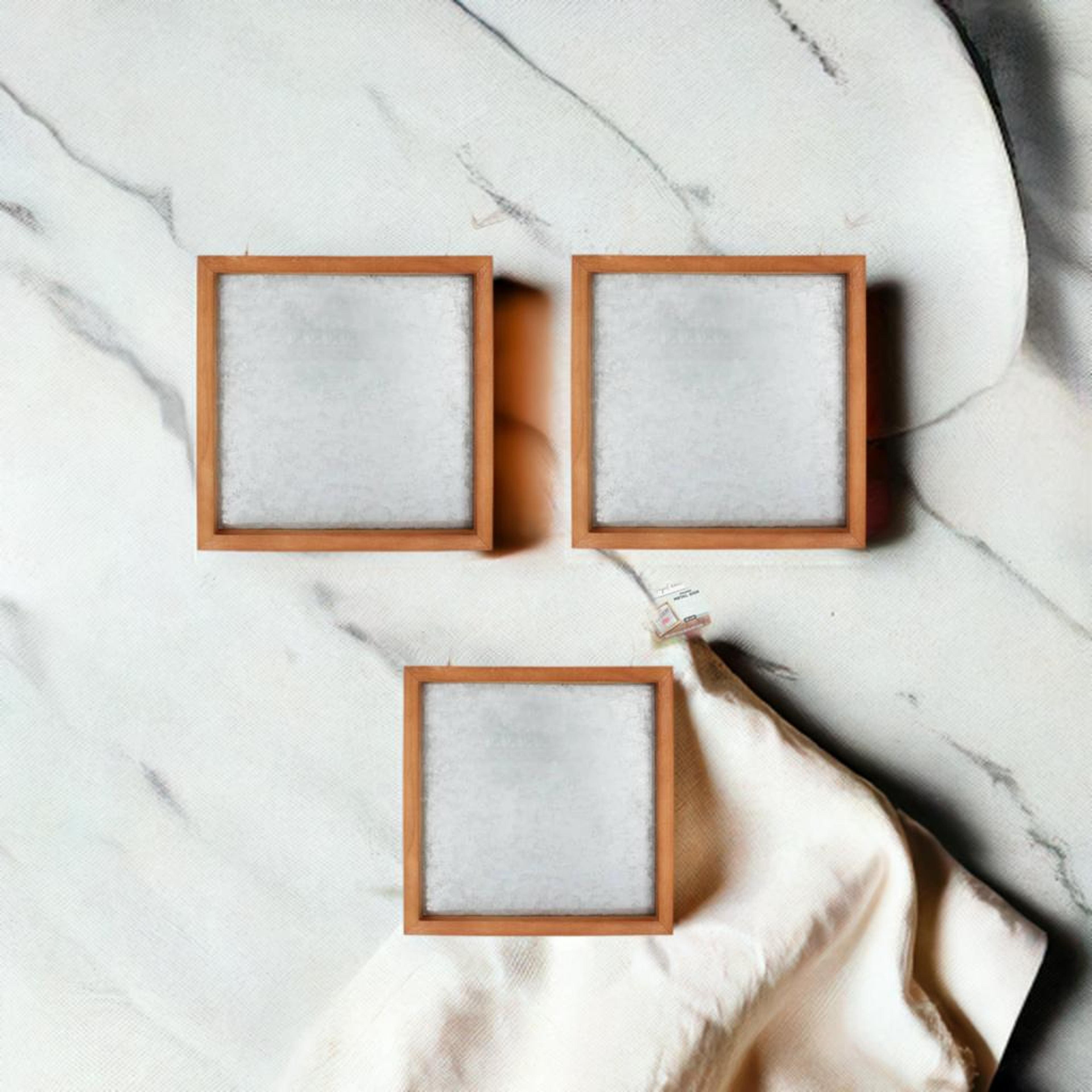 ArtSkills® 3 Pack 10" x 10" Wood Framed Metal Plaque