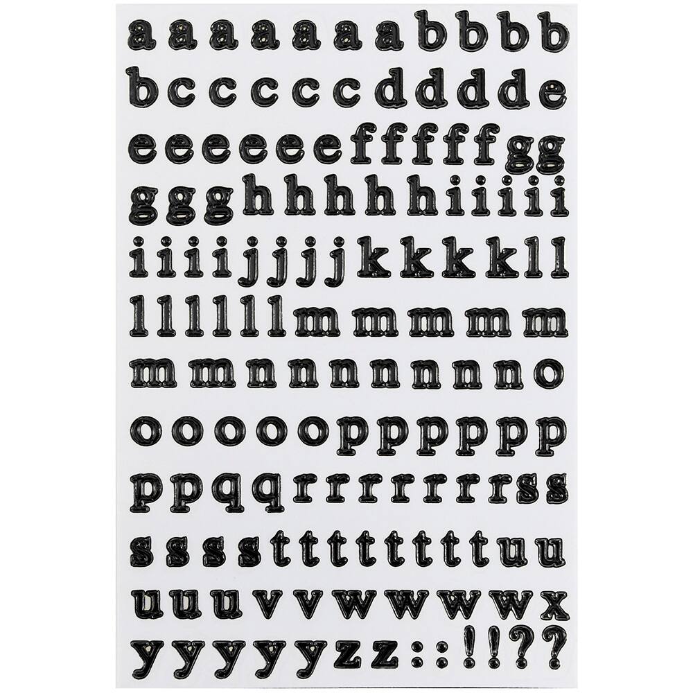 JAM Paper Black Upper & Lower Case Alphabet Letter Stickers