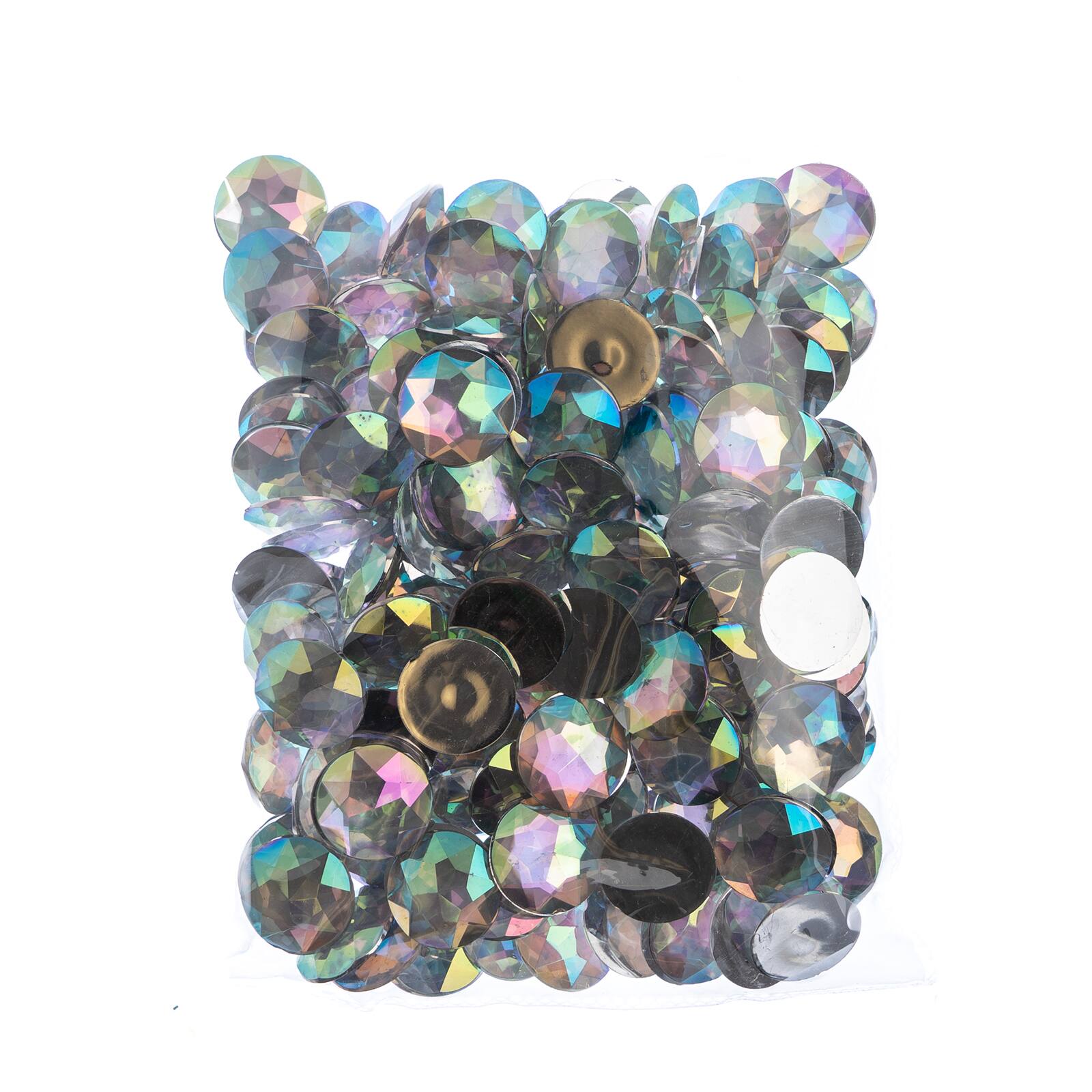John Bead 20mm AB Acrylic Round Flat Back Rhinestones, 200ct.