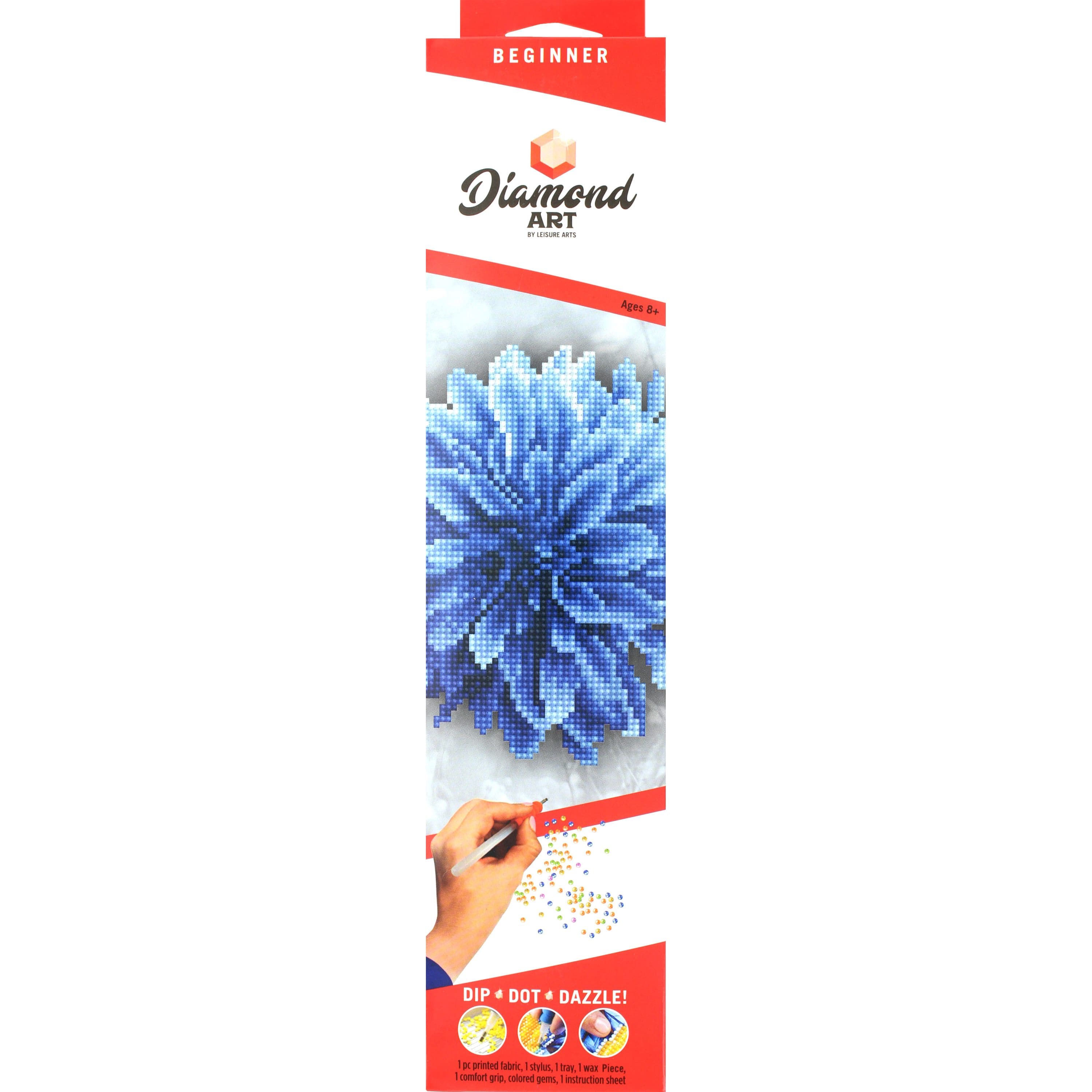 Diamond Art Beginner Blue Dahlia Kit