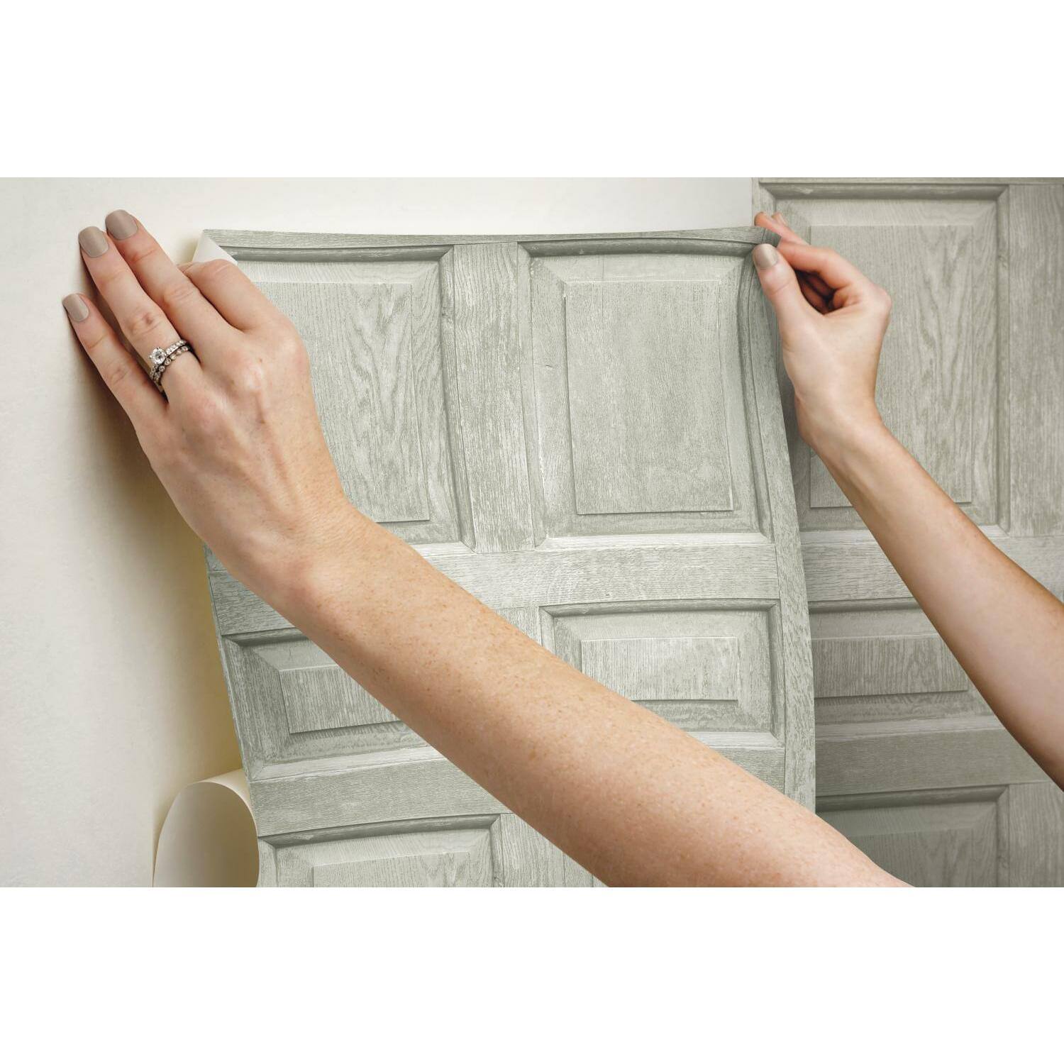 Roommates Beveled Wood Paneling Peel &#x26; Stick Wallpaper