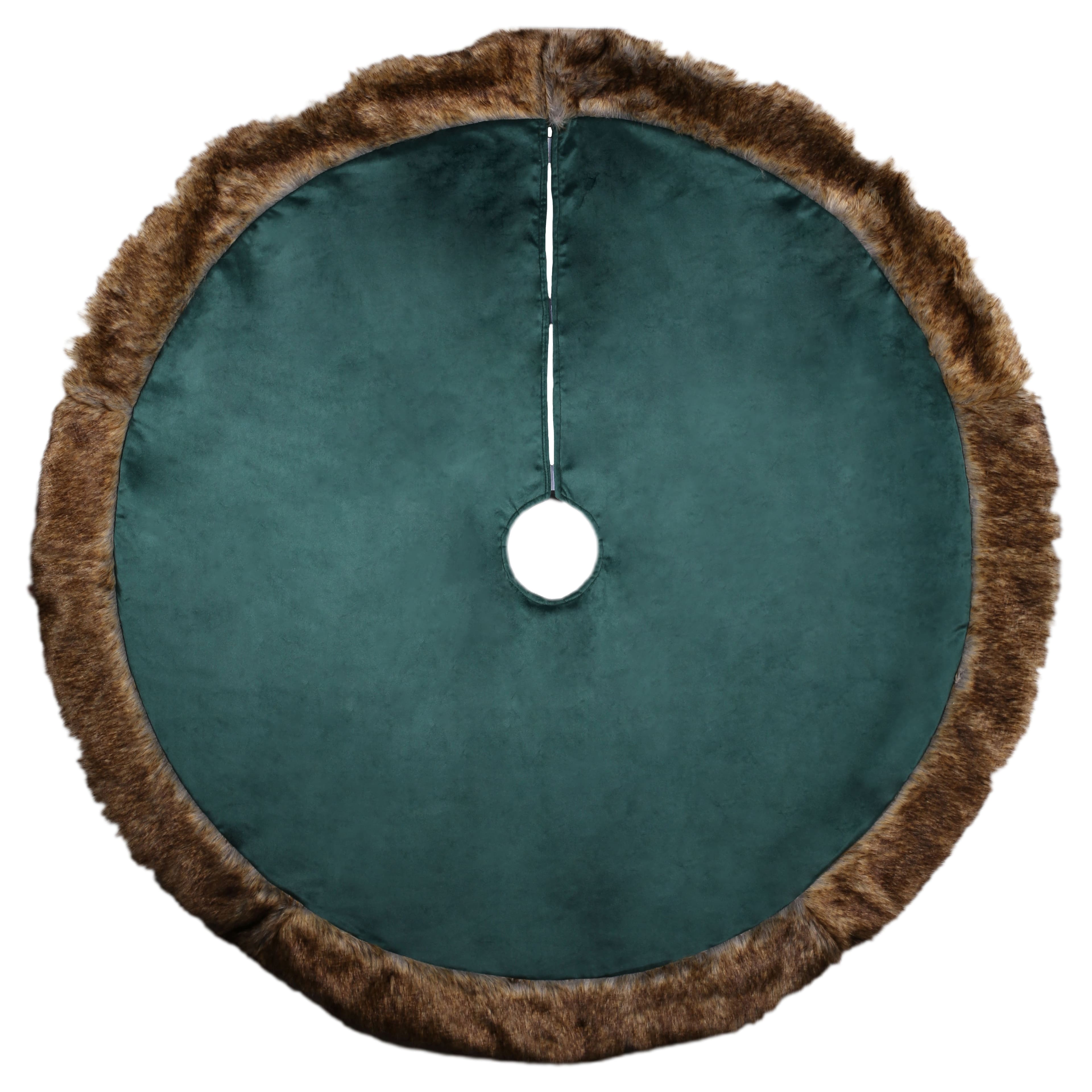 4ft. Green with Brown Faux Fur Tree Skirt by Ashland&#xAE;