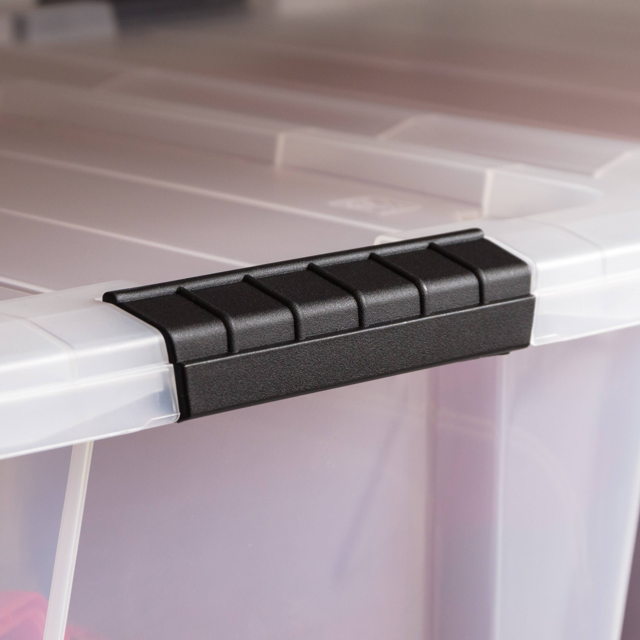 IRIS® 32qt. Buckled Clear Boxes with Clear Buckle Lids, 4ct.