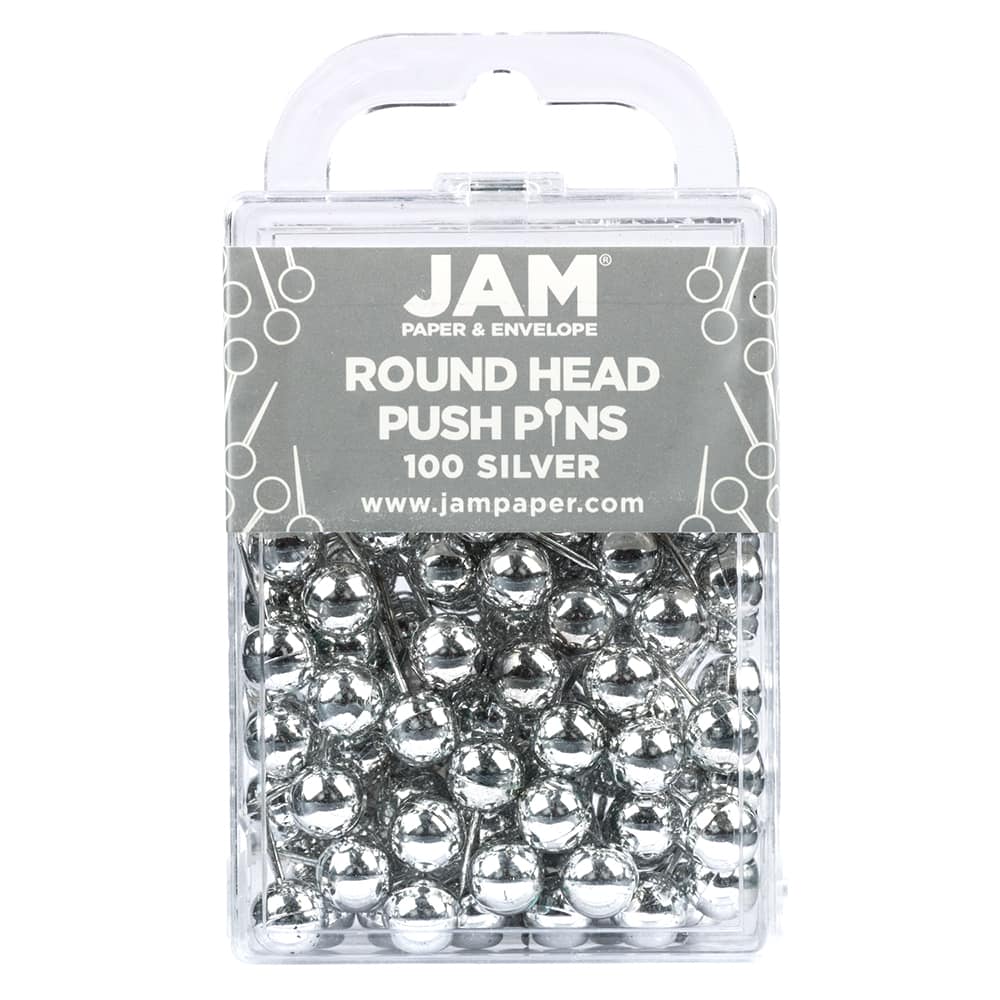 JAM Paper Colorful Round Push Pins, 100ct.