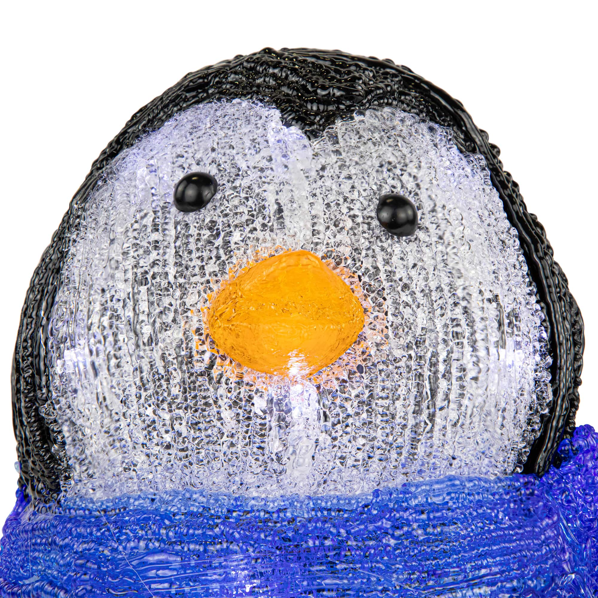 11.5" Lighted Commercial Grade Acrylic Sitting Baby Penguin Christmas Display Decoration