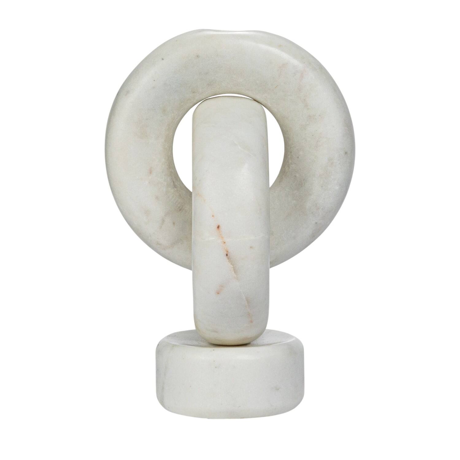 Hello Honey&#xAE; 8&#x22; White Decorative Marble Chain Link Taper Candle Holder