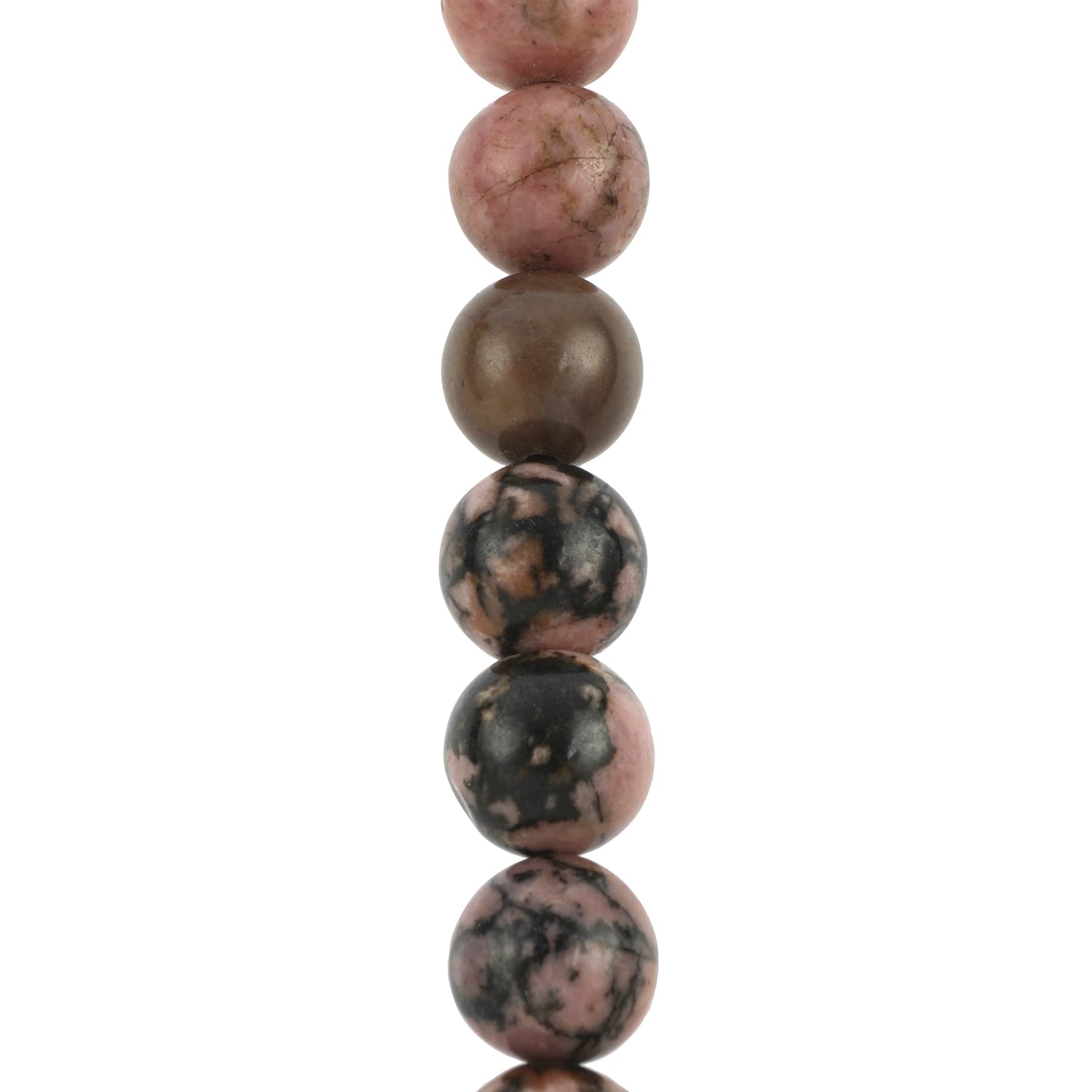 12 Pack: Rhodonite Round Beads by Bead Landing™