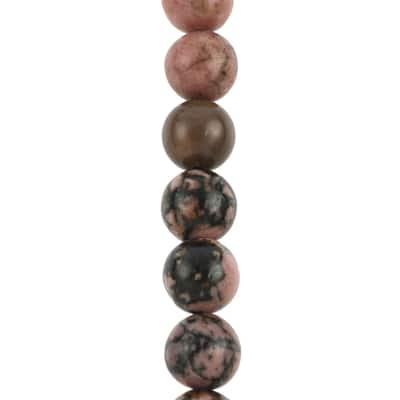 Brown & Black Rhodonite Round Beads by Bead Landing™, Size: 8 mm | Michaels