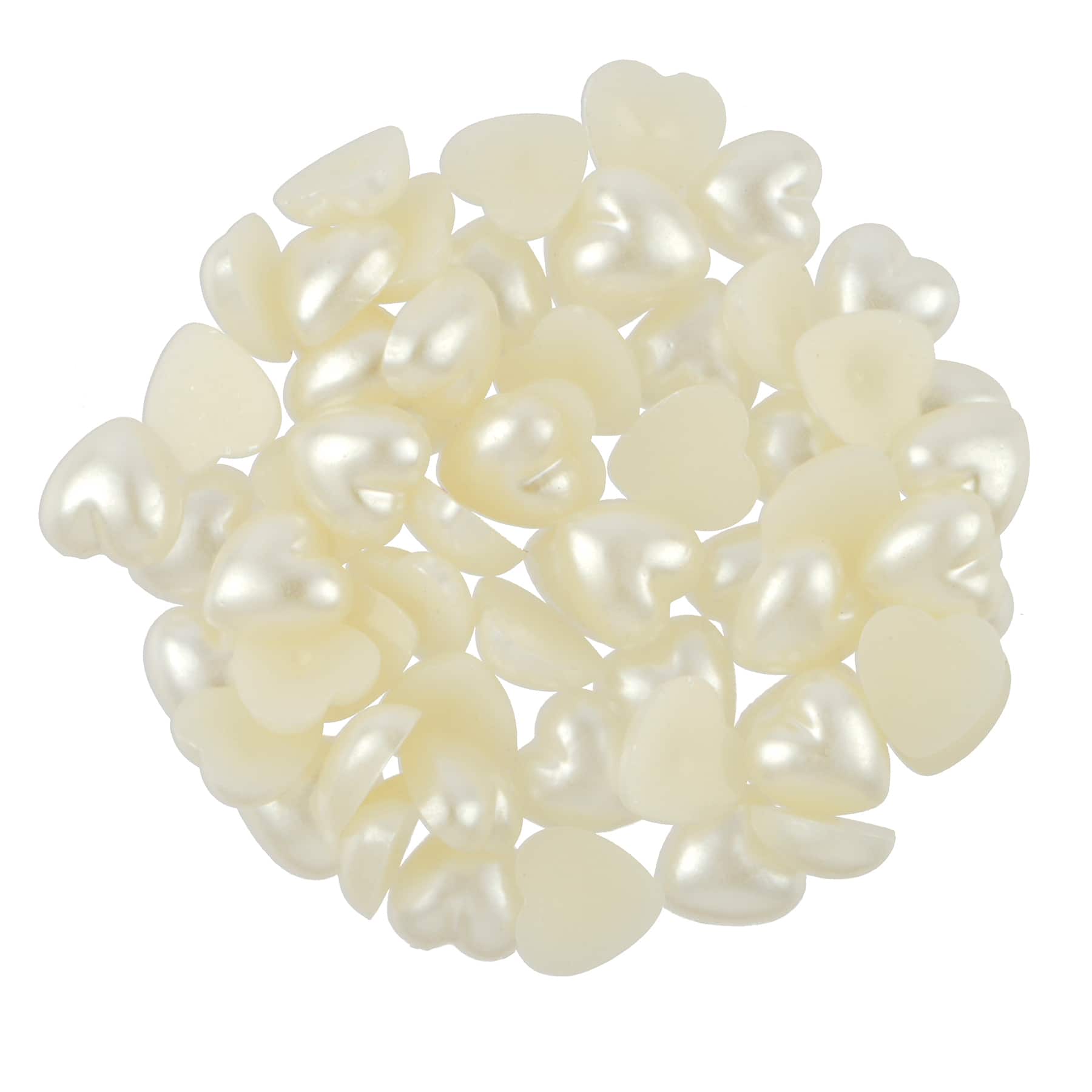 7.4mm Ivory AB Flatback Plastic Pearl Hearts, 300ct. by Bead Landing&#x2122;