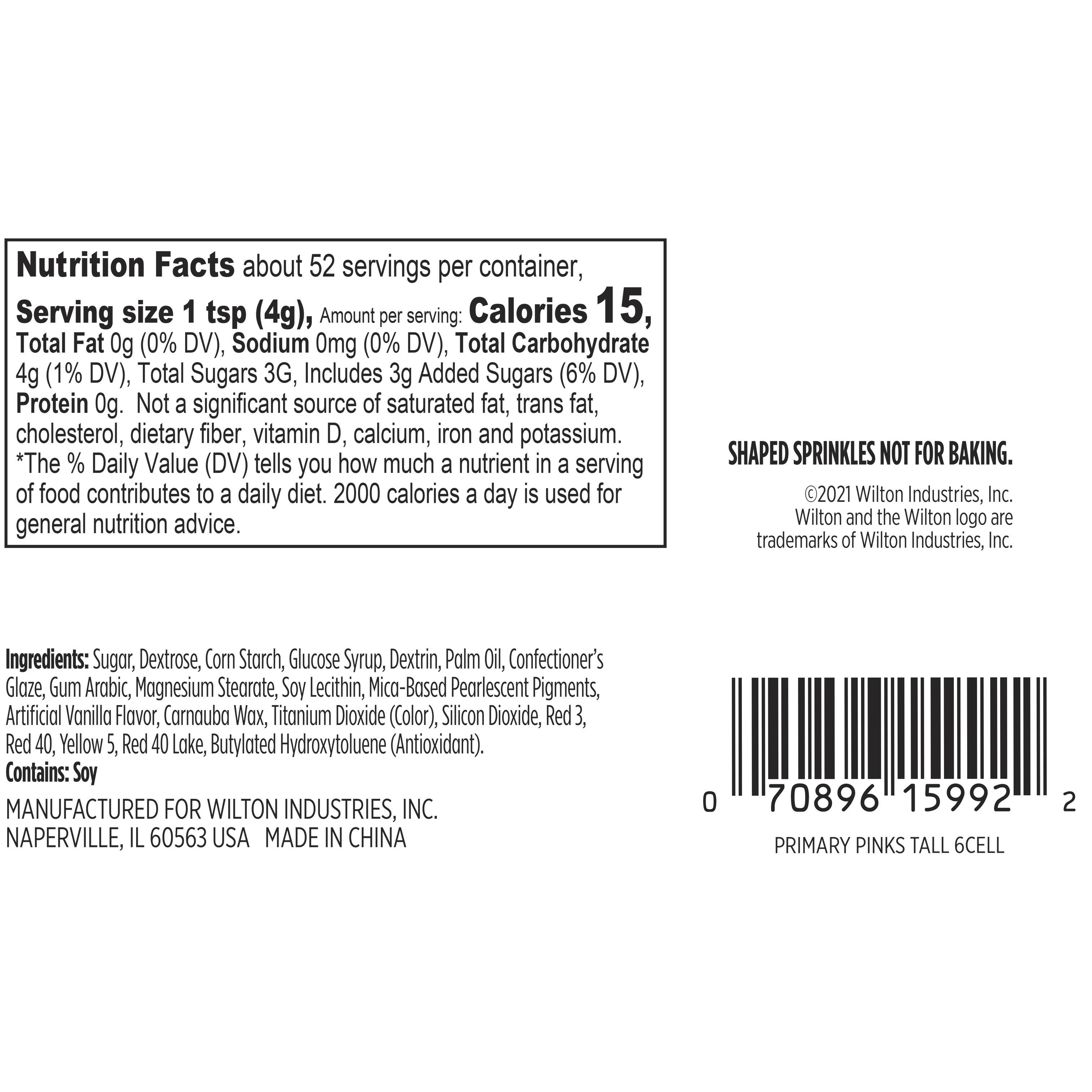 Wilton&#xAE; Primary Pinks 6-Cell Sprinkle Mix