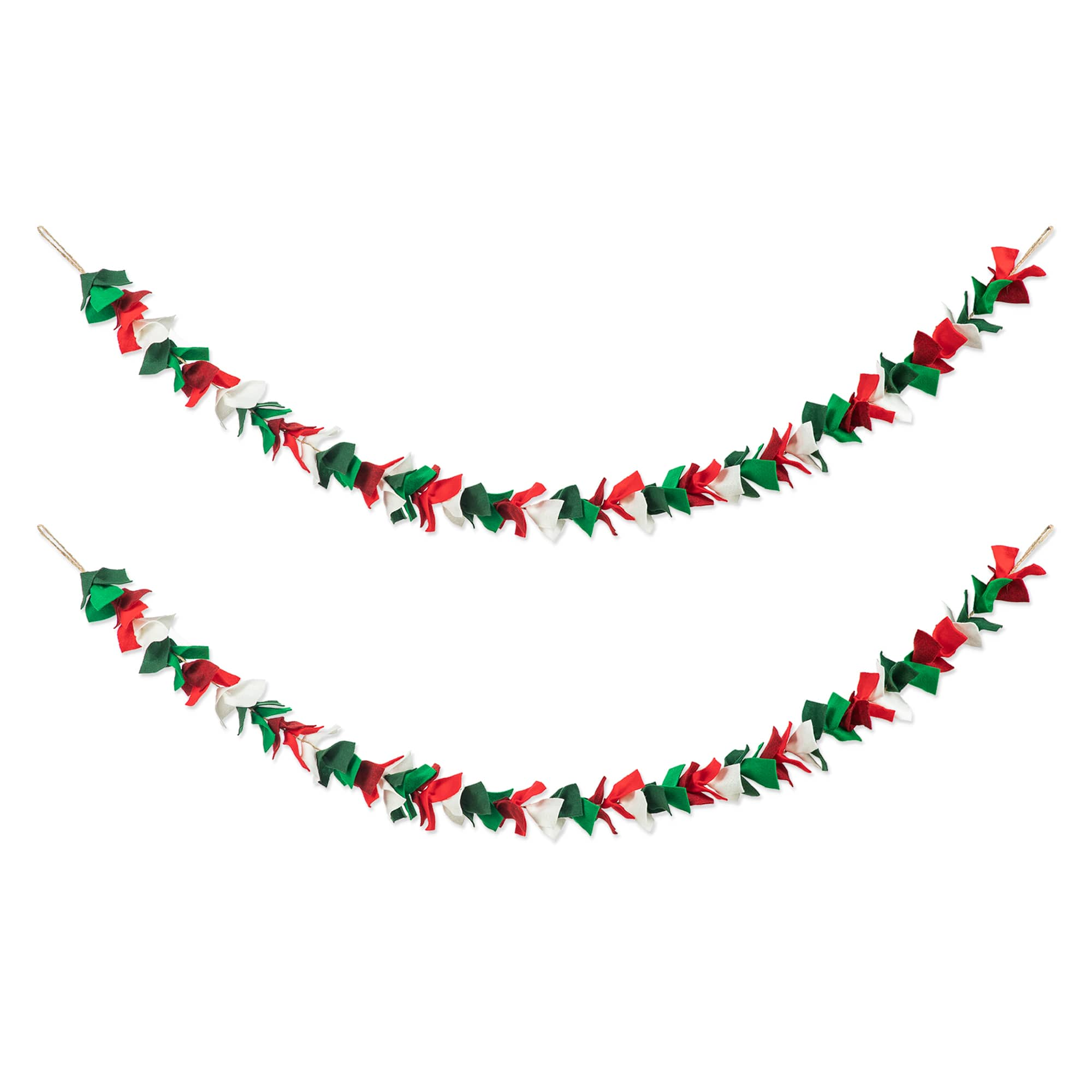 Glitzhome&#xAE; 6ft. Christmas Multicolor Felt Garland, 2ct.