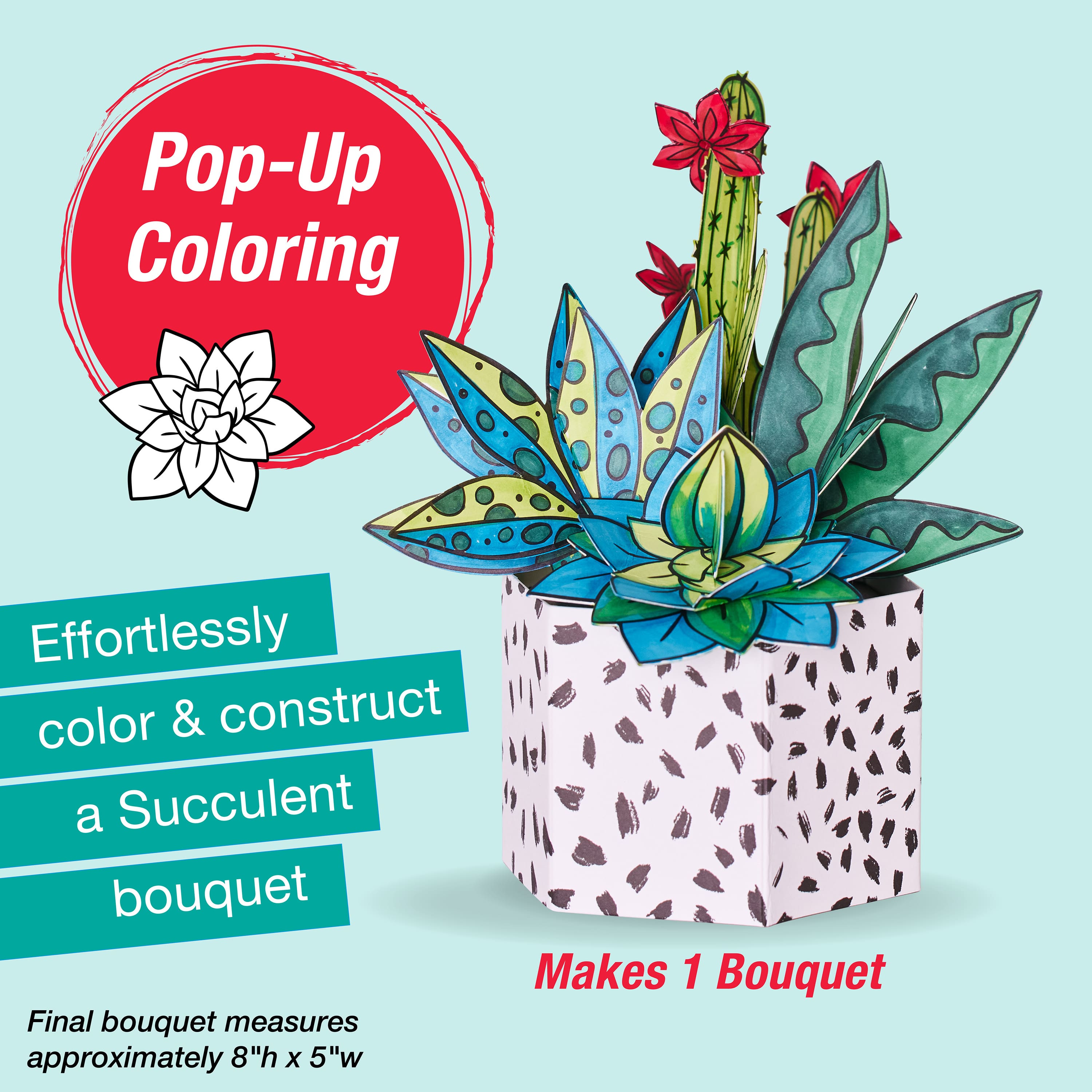 Faber-Castell&#xAE; Succulents Pop Up Coloring Bouquet