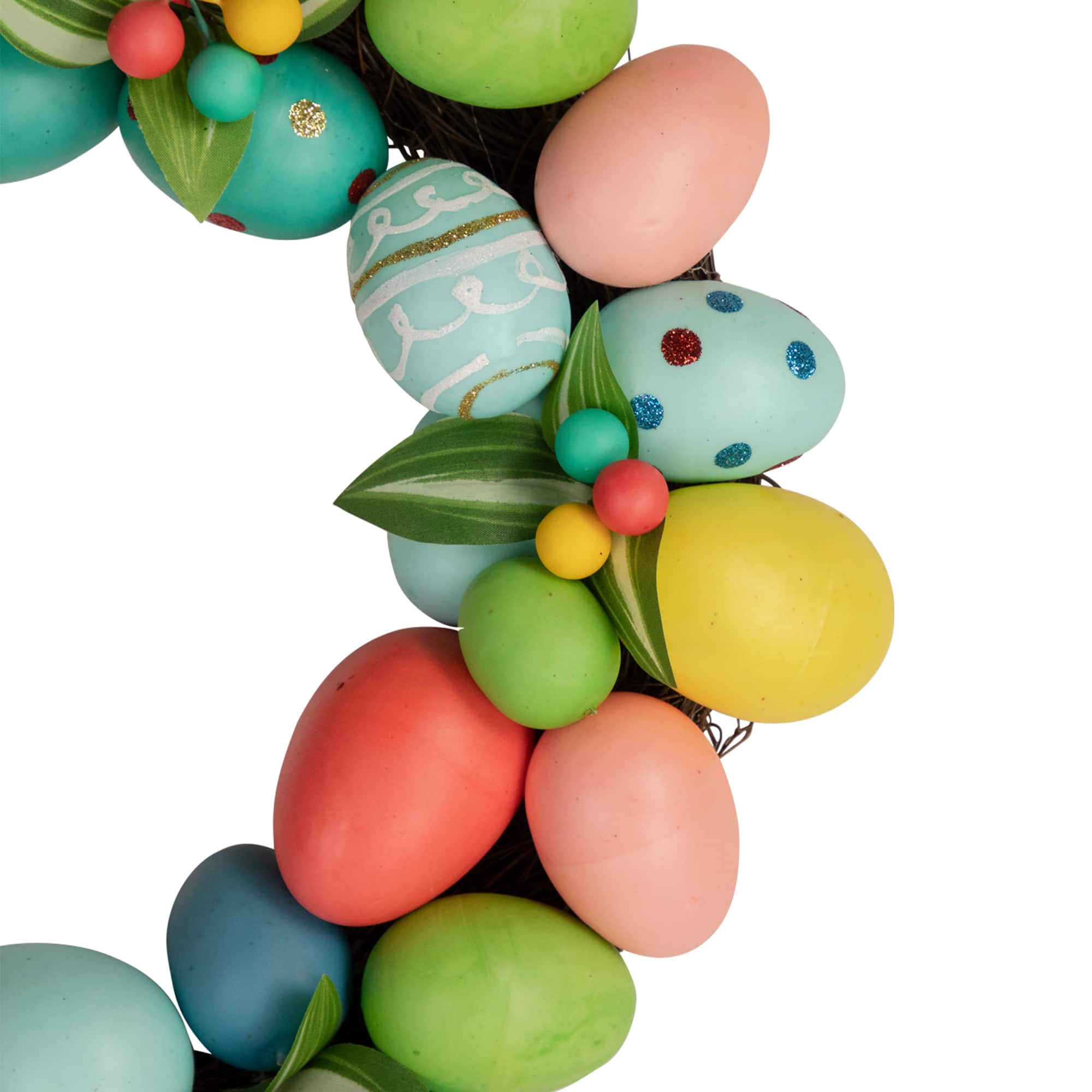 Colorful Easter Egg Wreath 14&#x22; Unlit