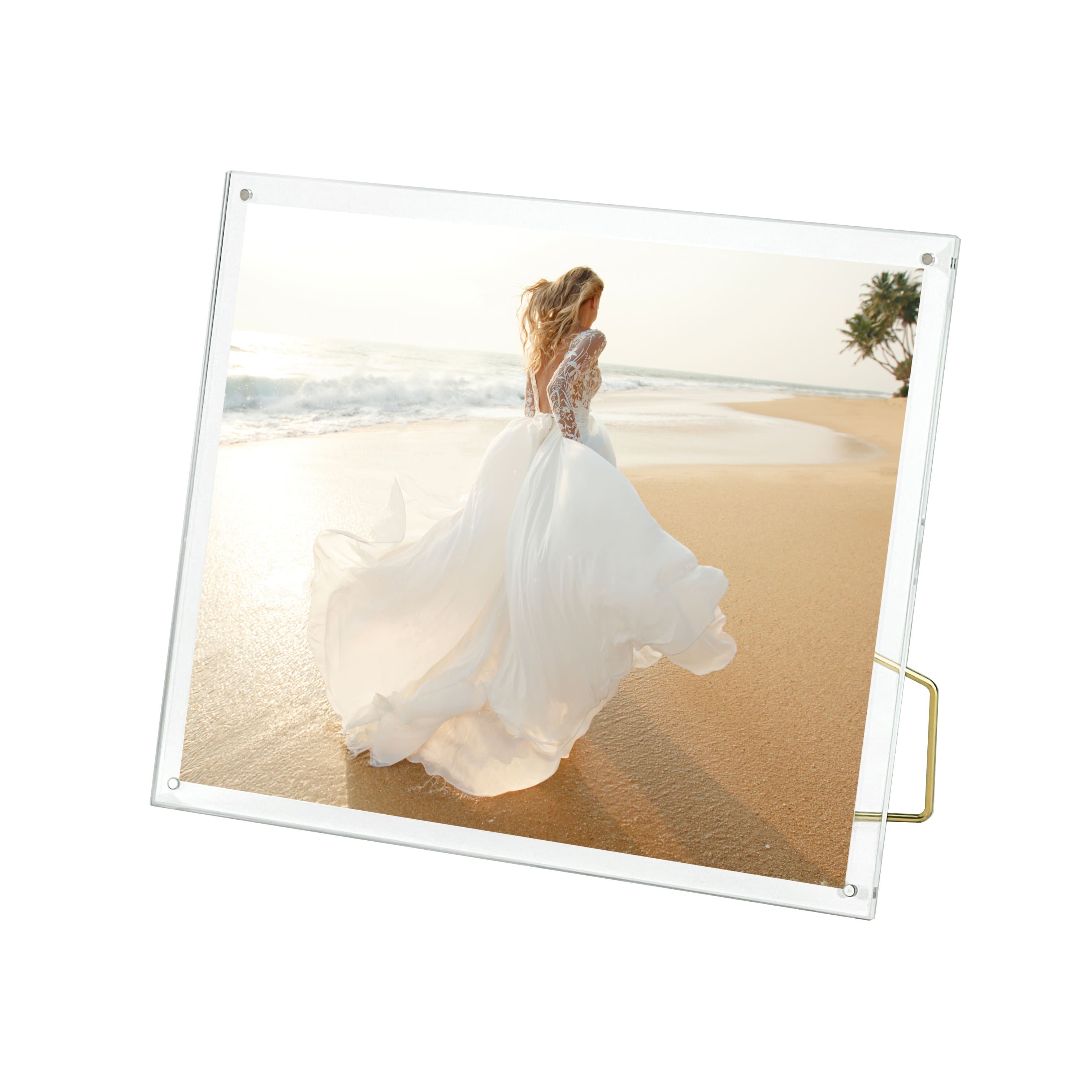 Expressions&#x2122; Clear Acrylic Float Frame with Gold Metal Easel by Studio D&#xE9;cor&#xAE;