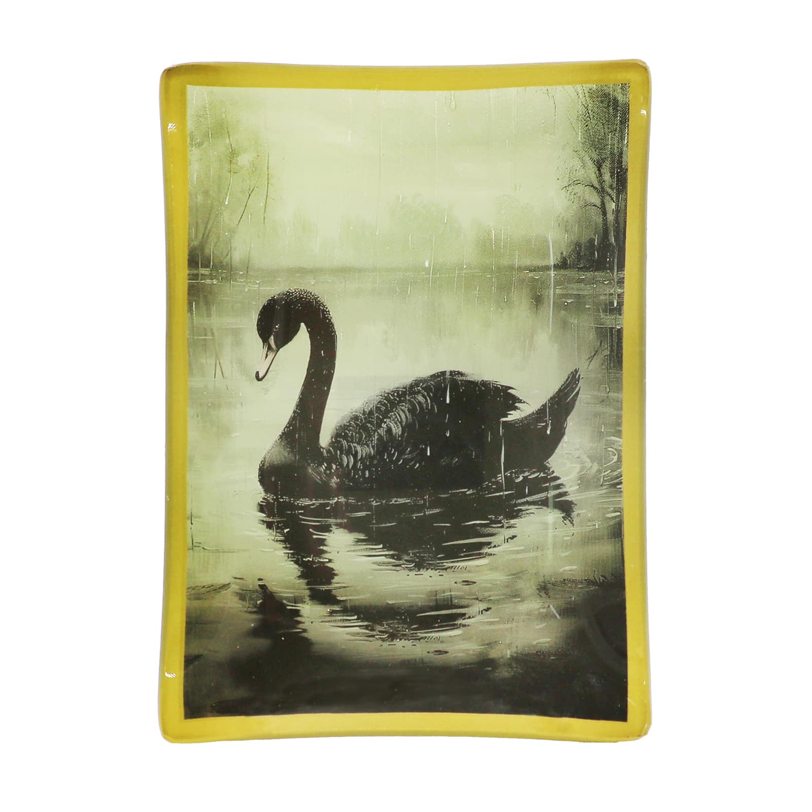 5.5&#x22; Black Swan Glass Trinket Dish by Ashland&#xAE;