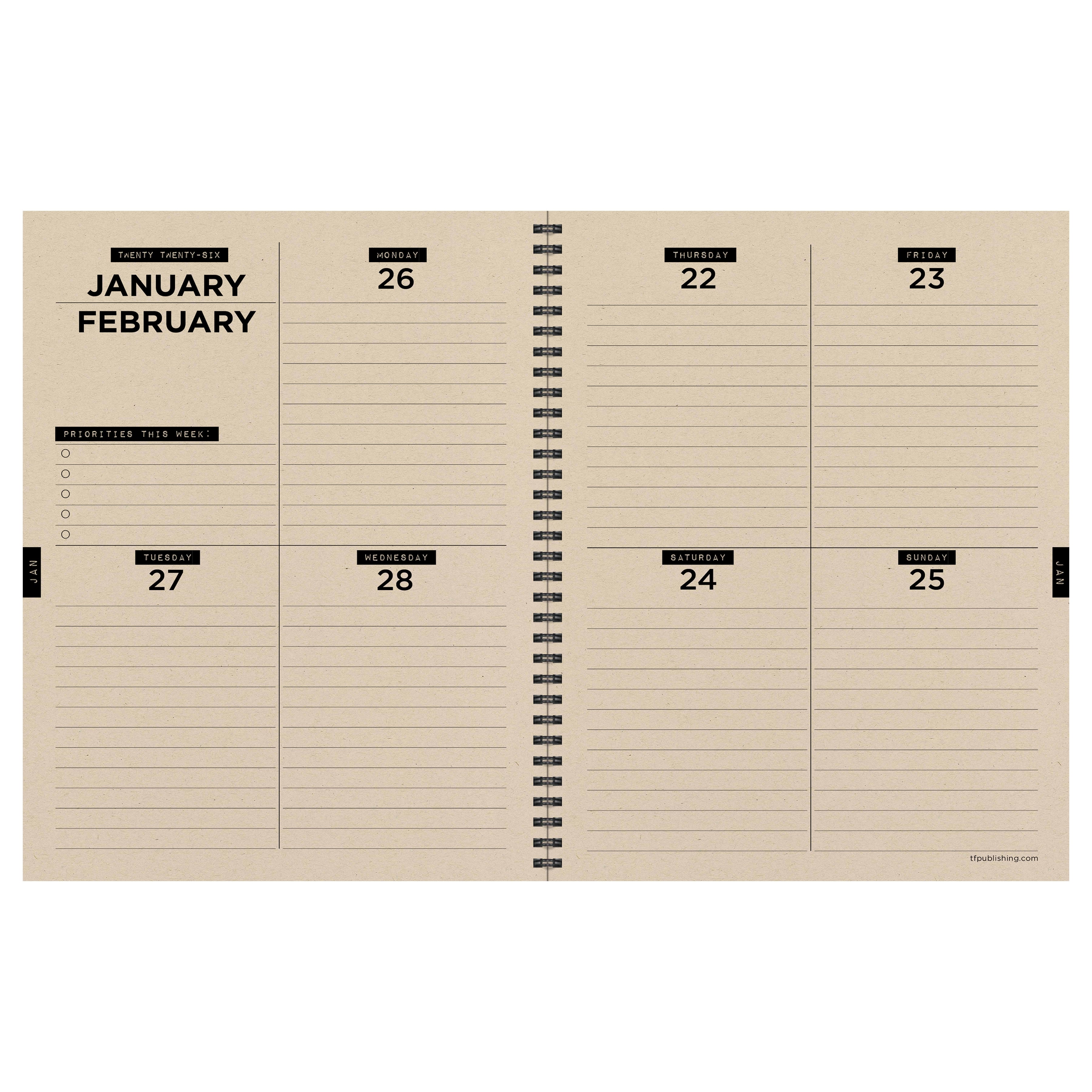 TF Publishing 2025-2026 Into the Wild Large Weekly/Monthly Planner