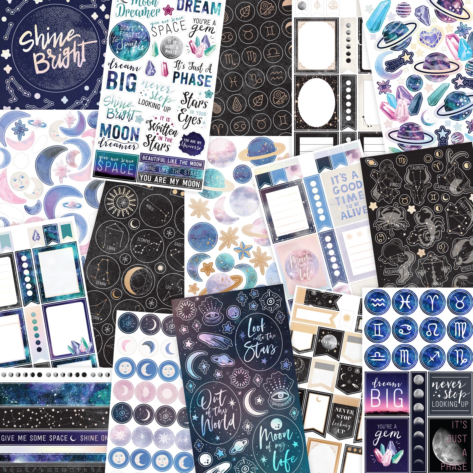 12 Pack: Aurora Space Stickers by Recollections™
