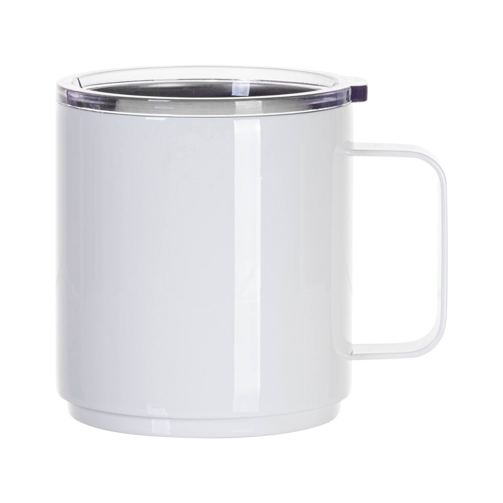 Craft Express 13oz. White Stainless Steel Stackable Mug with Lid, 4ct.