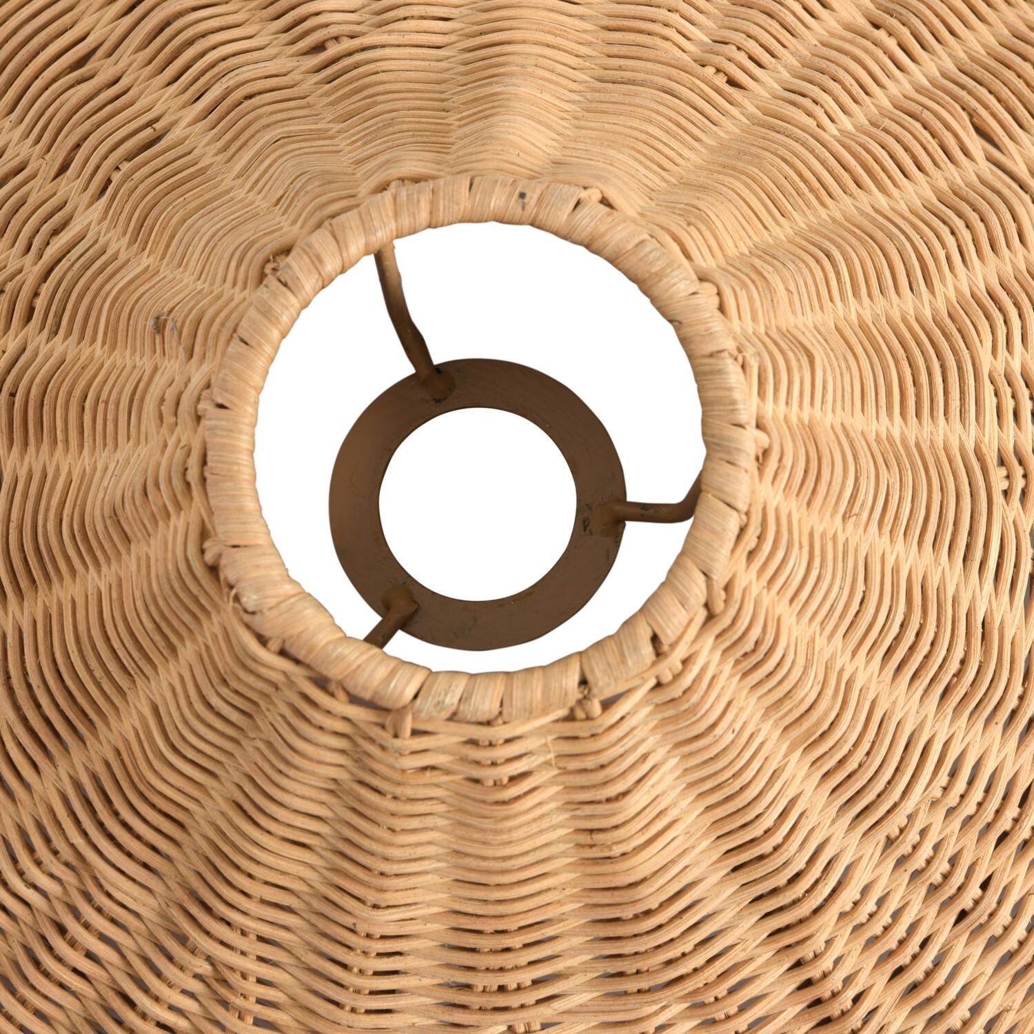 Hello Honey® Modern Boho Floor Lamp with Marble Base & Rattan Shade